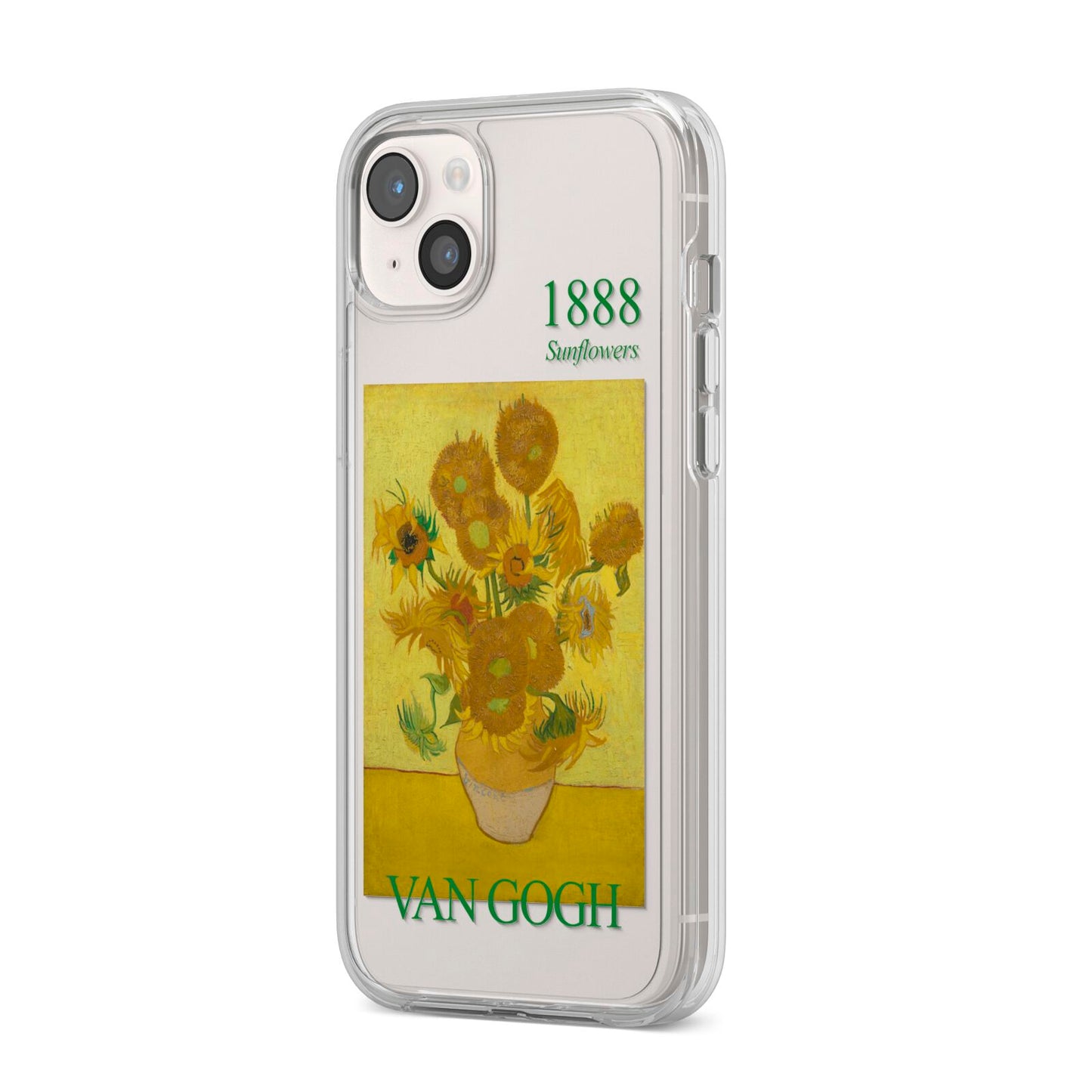 Sunflowers By Van Gogh iPhone 14 Plus Clear Tough Case Starlight Angled Image