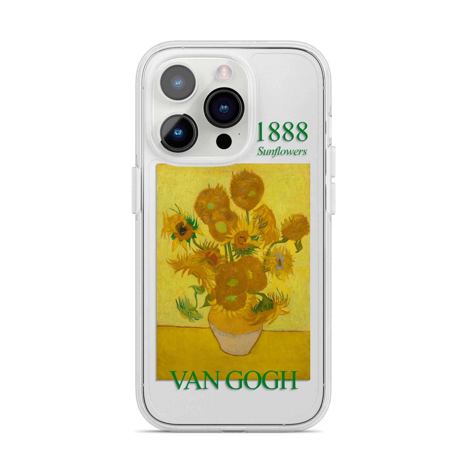 Sunflowers By Van Gogh iPhone 14 Pro Clear Tough Case Silver