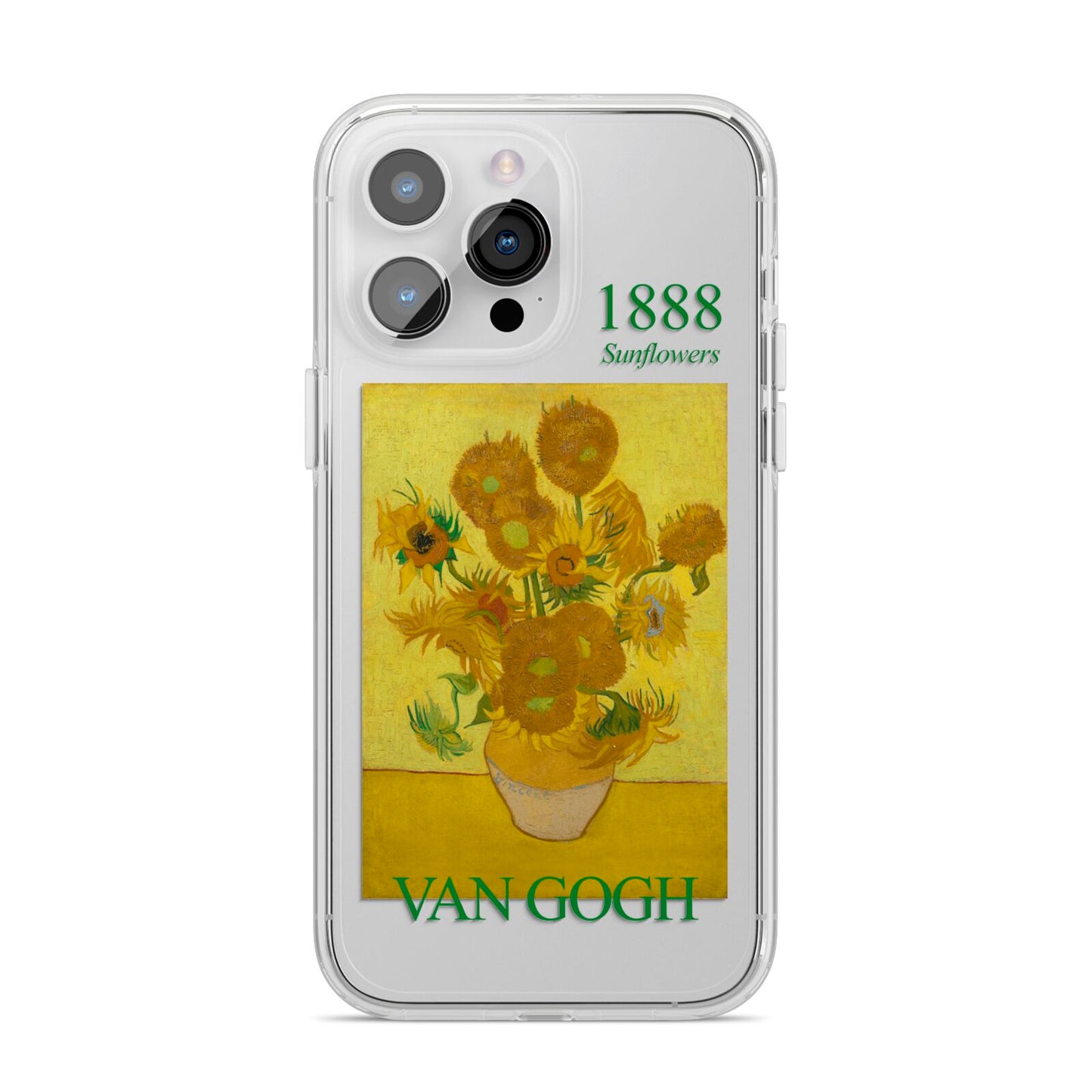 Sunflowers By Van Gogh iPhone 14 Pro Max Clear Tough Case Silver