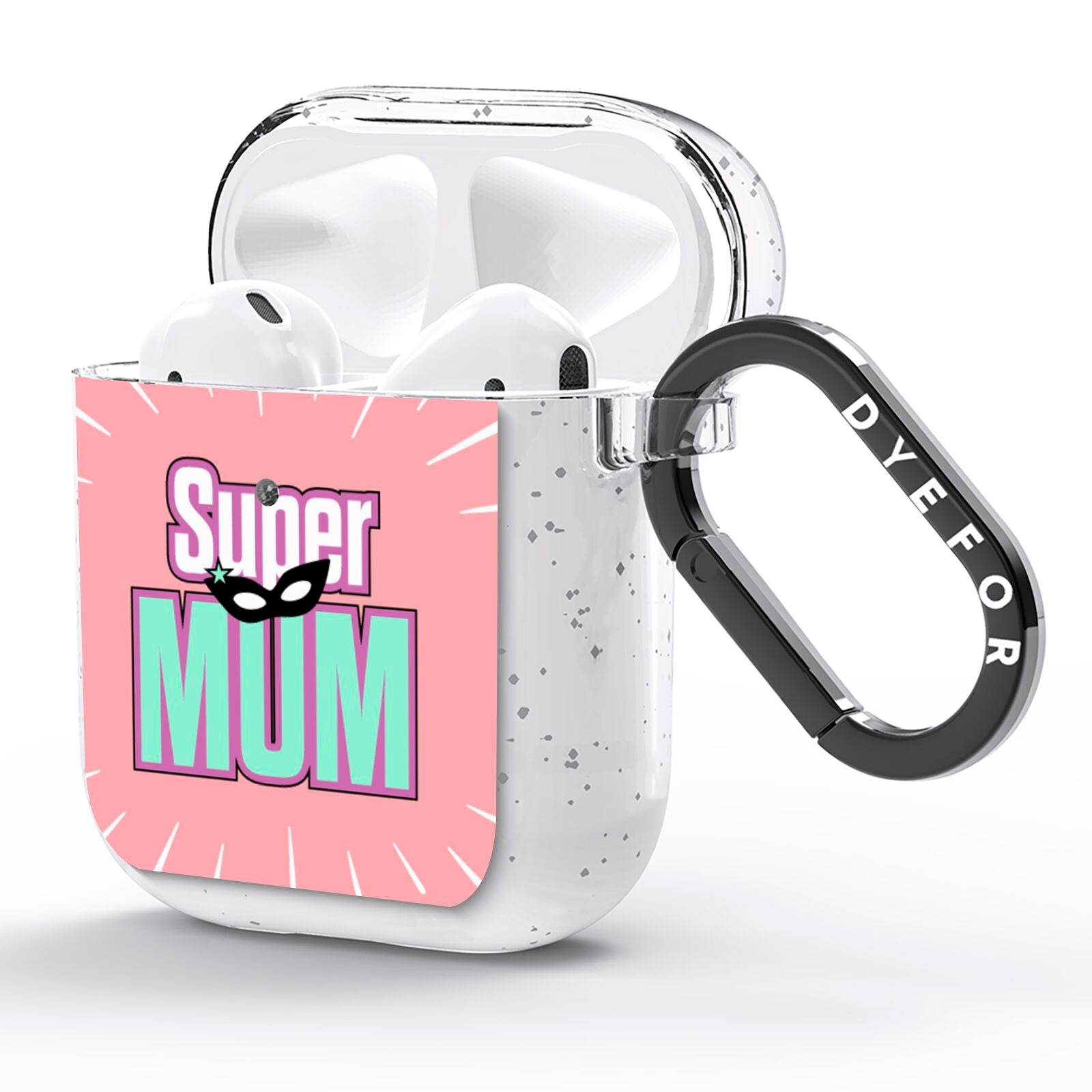 Super Mum Mothers Day AirPods Glitter Case Side Image