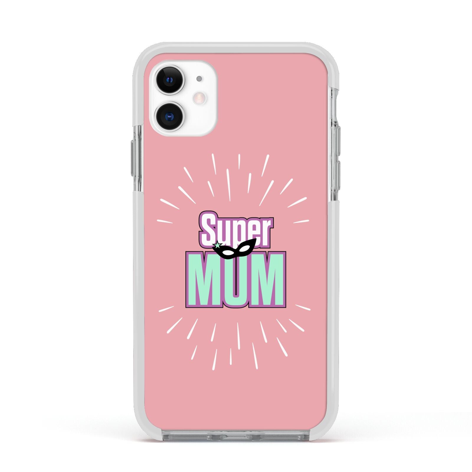 Super Mum Mothers Day Apple iPhone 11 in White with White Impact Case