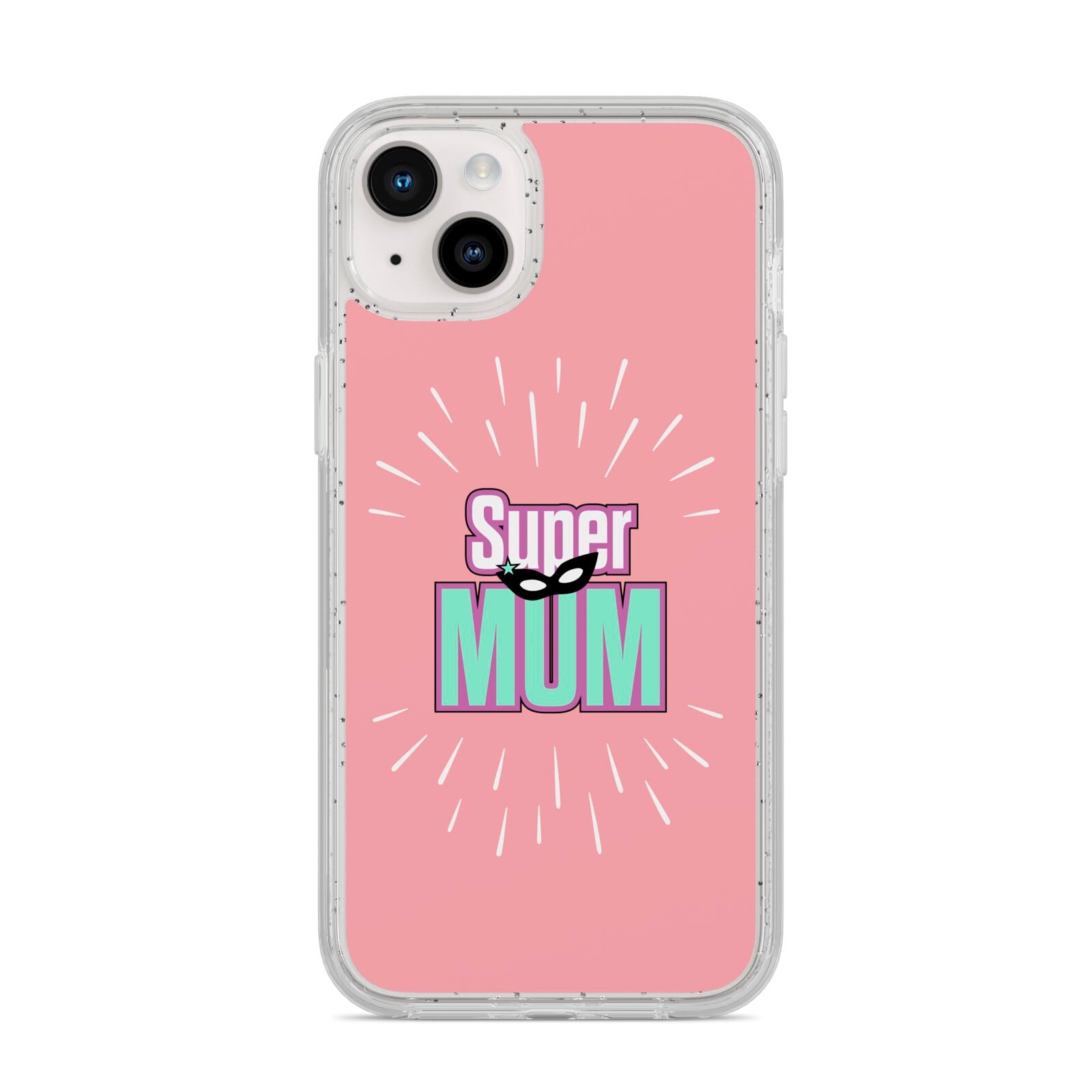 Super Mum Mothers Day iPhone 14 Plus Glitter Tough Case Starlight