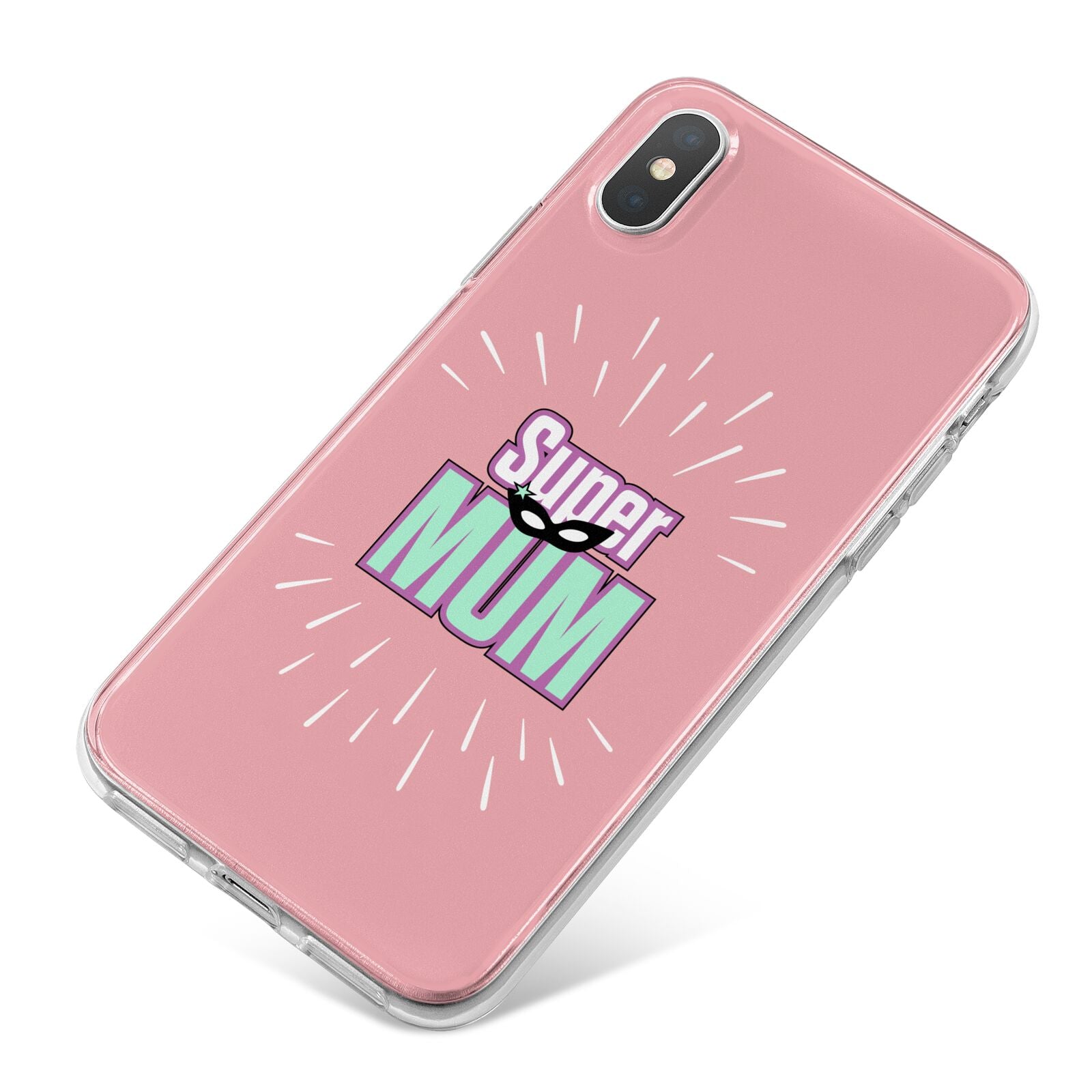 Super Mum Mothers Day iPhone X Bumper Case on Silver iPhone