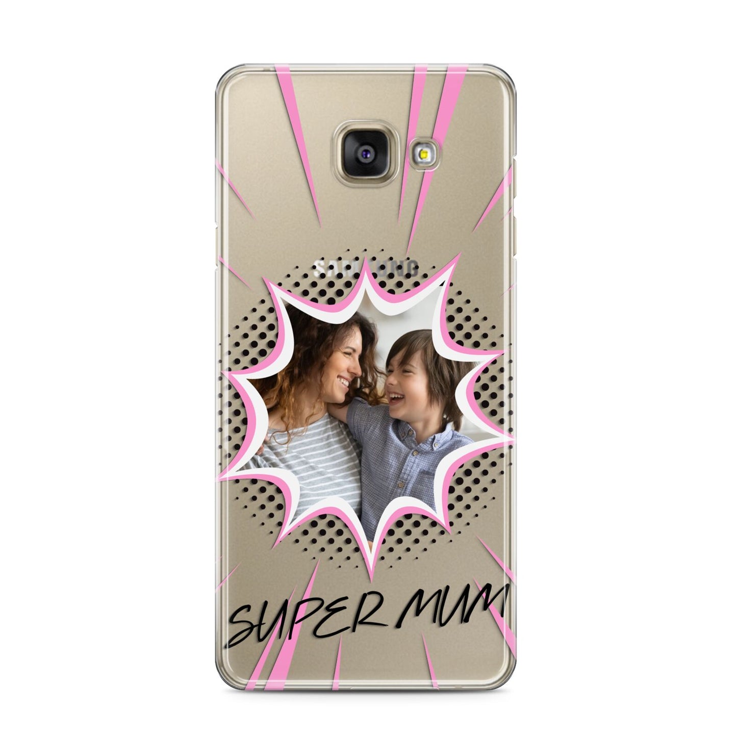 Super Mum Photo Samsung Galaxy A3 2016 Case on gold phone