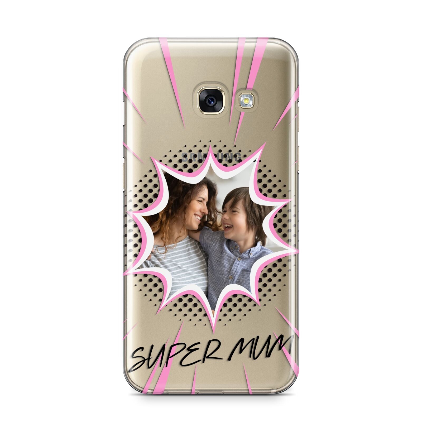 Super Mum Photo Samsung Galaxy A3 2017 Case on gold phone