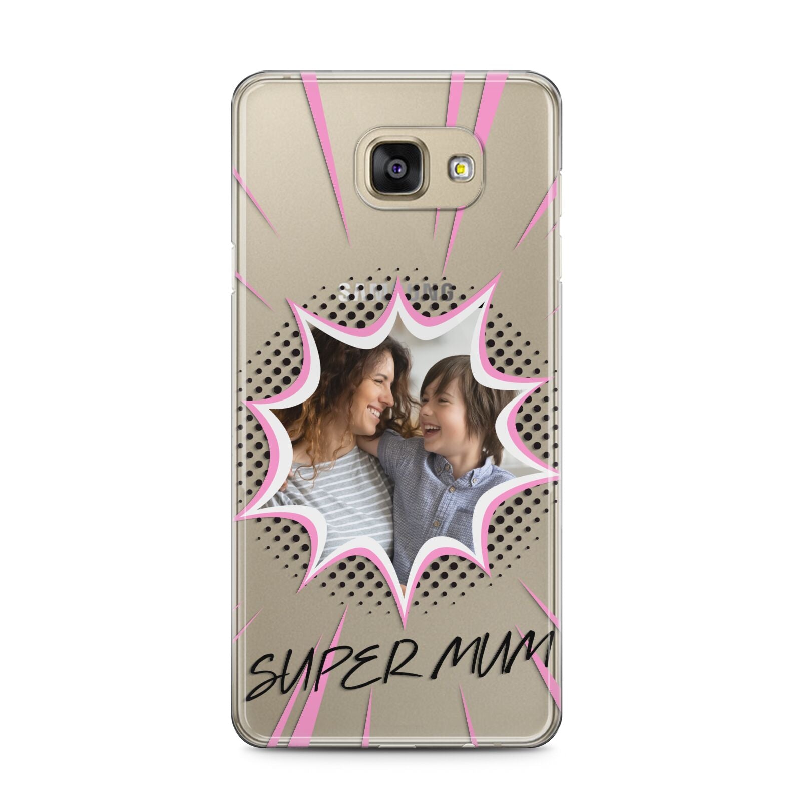 Super Mum Photo Samsung Galaxy A5 2016 Case on gold phone