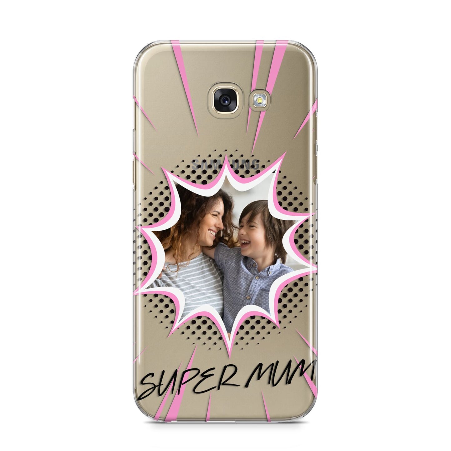 Super Mum Photo Samsung Galaxy A5 2017 Case on gold phone