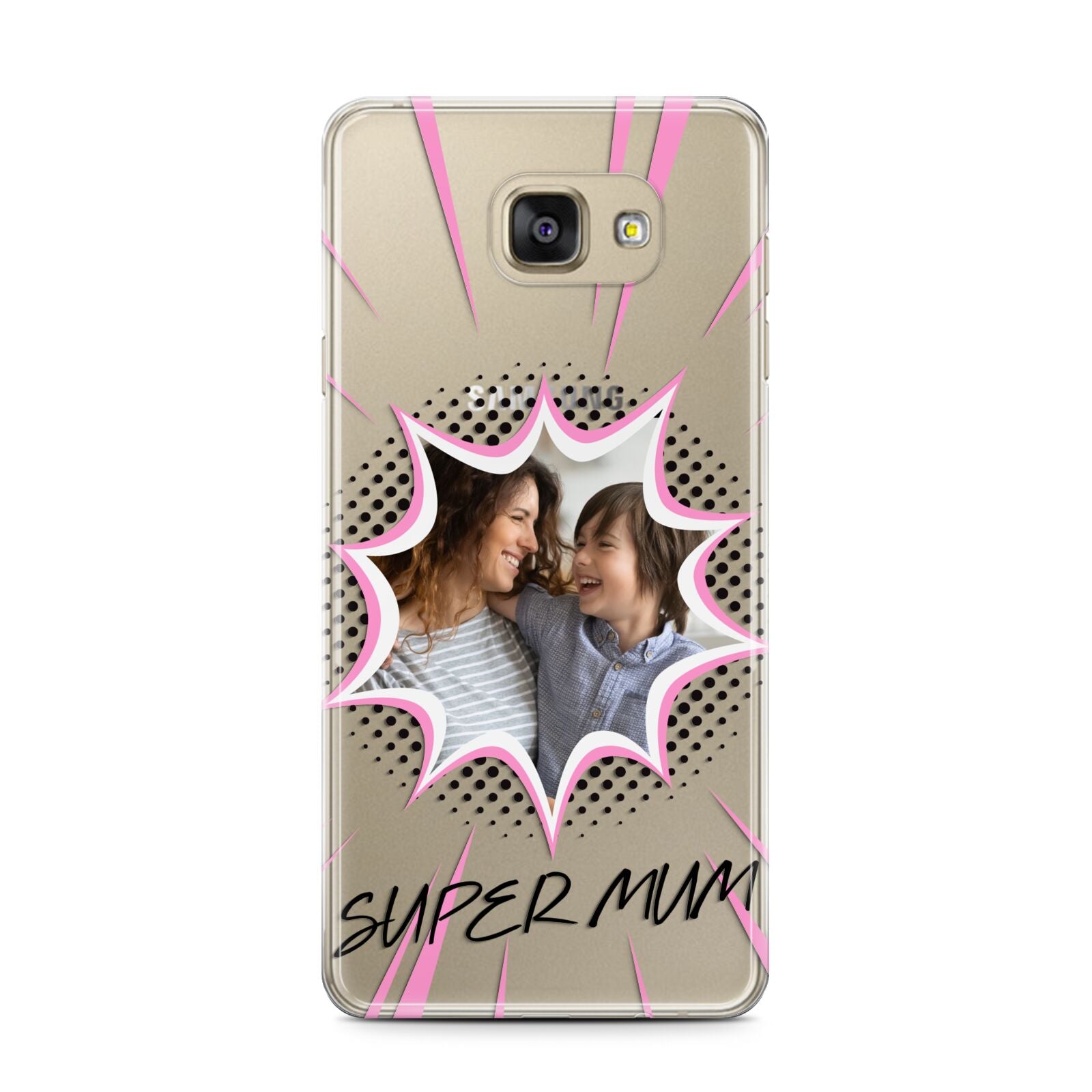 Super Mum Photo Samsung Galaxy A7 2016 Case on gold phone