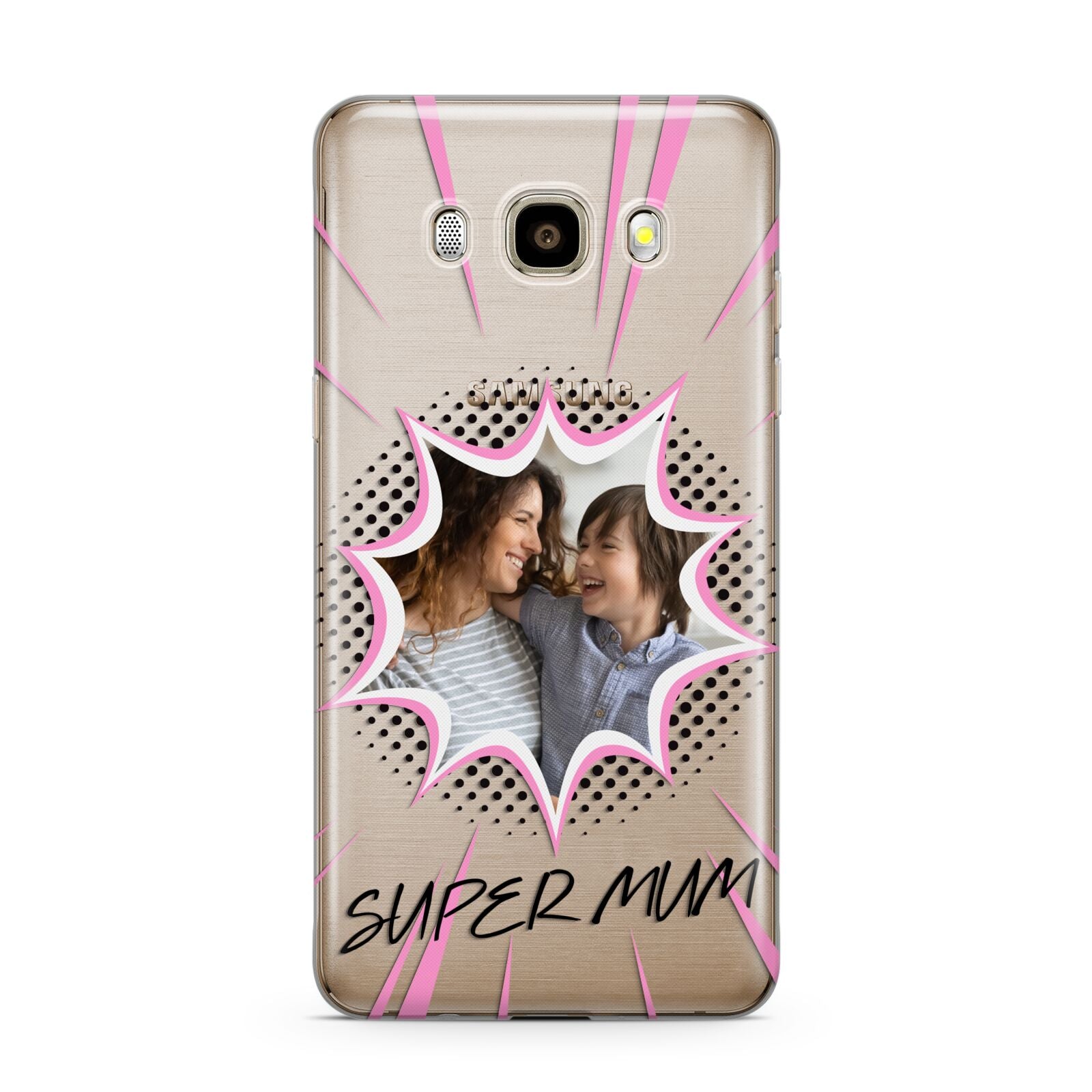 Super Mum Photo Samsung Galaxy J7 2016 Case on gold phone