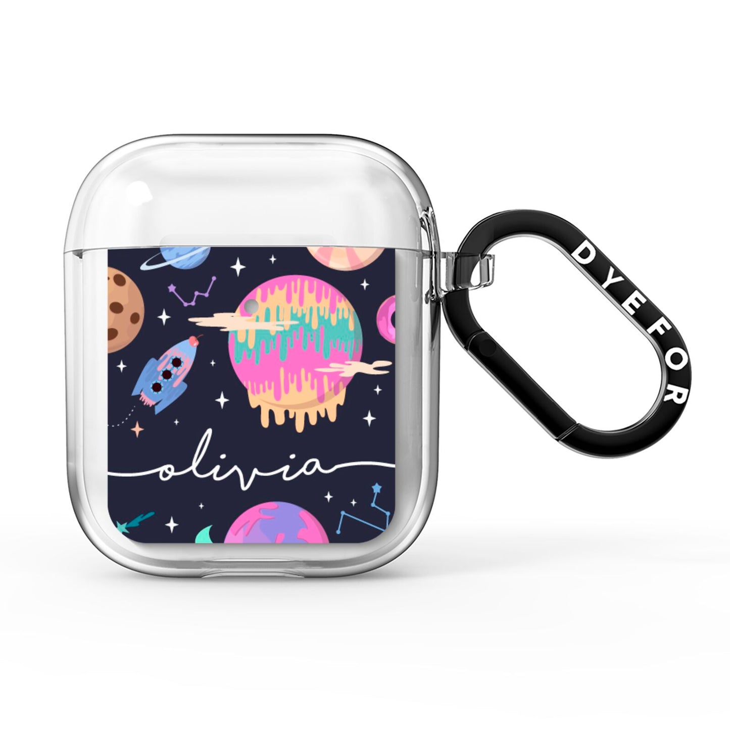 Super Sweet Galactic Custom Name AirPods Clear Case