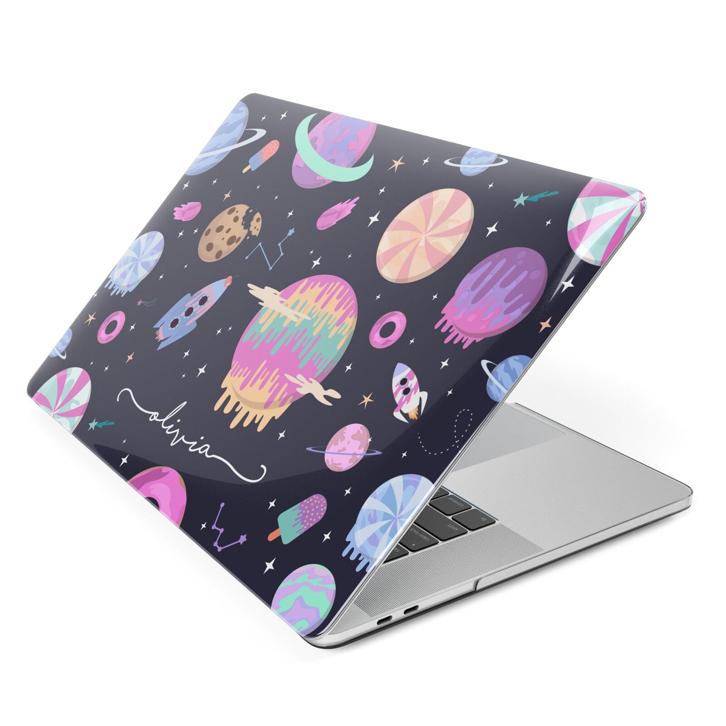 Super Sweet Galactic Custom Name Apple MacBook Case Side View