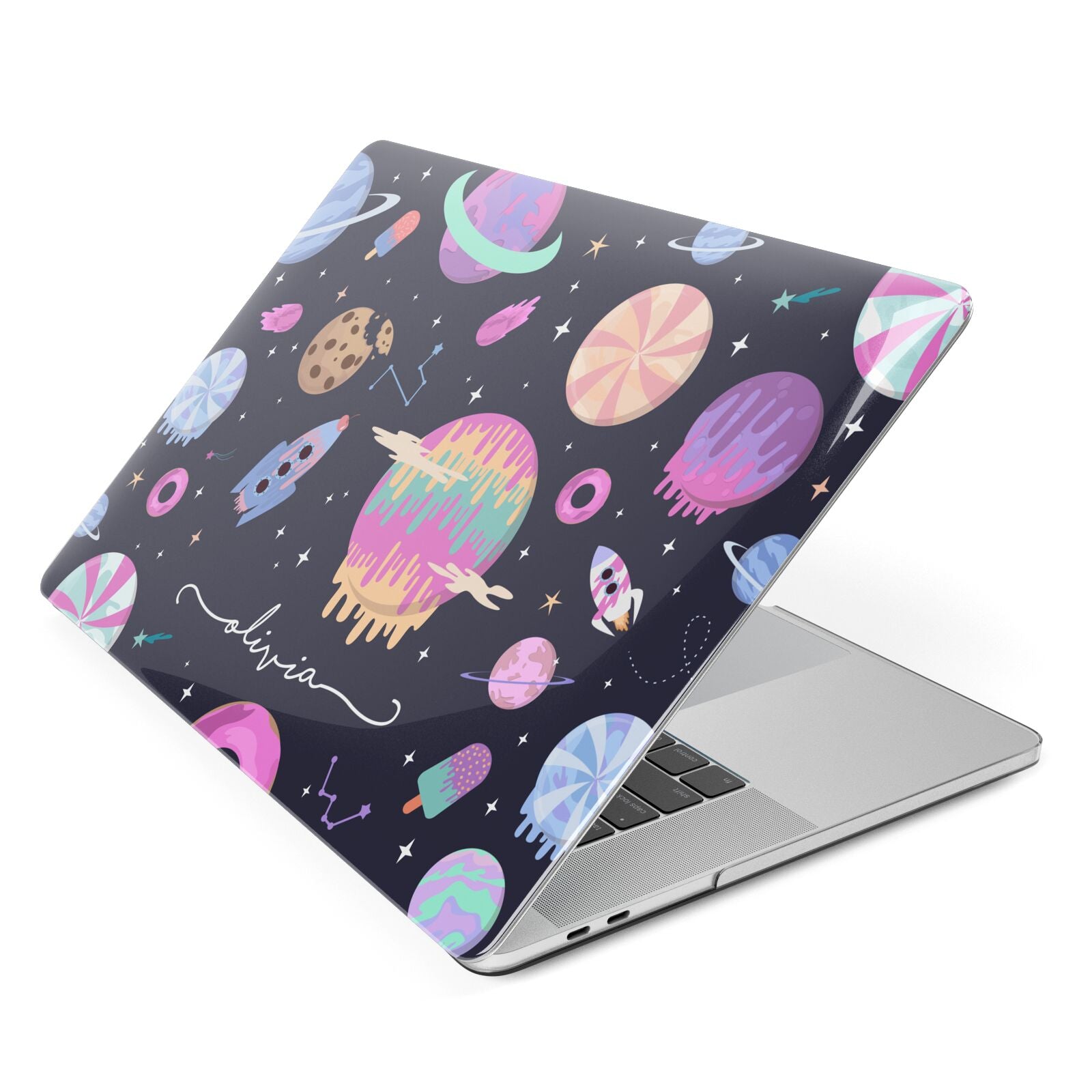 Super Sweet Galactic Custom Name Apple MacBook Case Side View