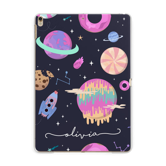 Super Sweet Galactic Custom Name Apple iPad Gold Case