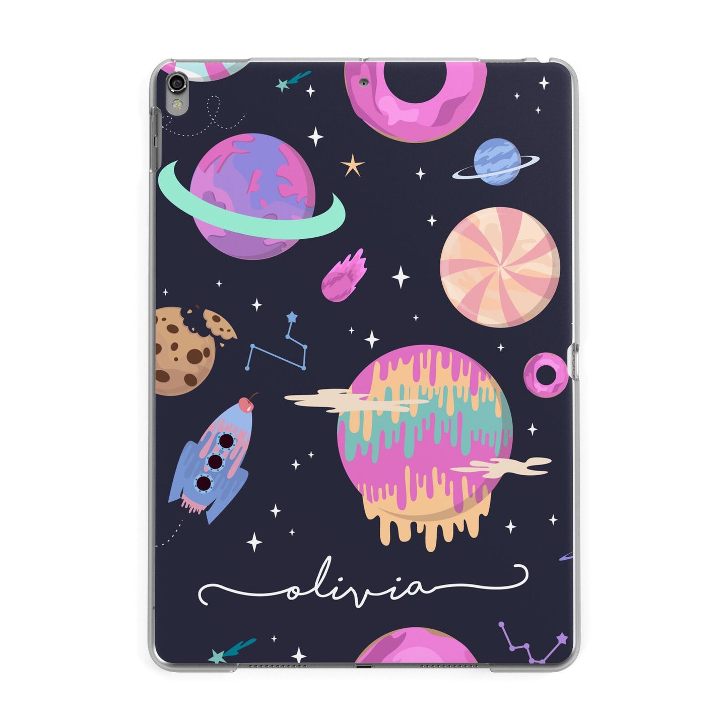 Super Sweet Galactic Custom Name Apple iPad Grey Case