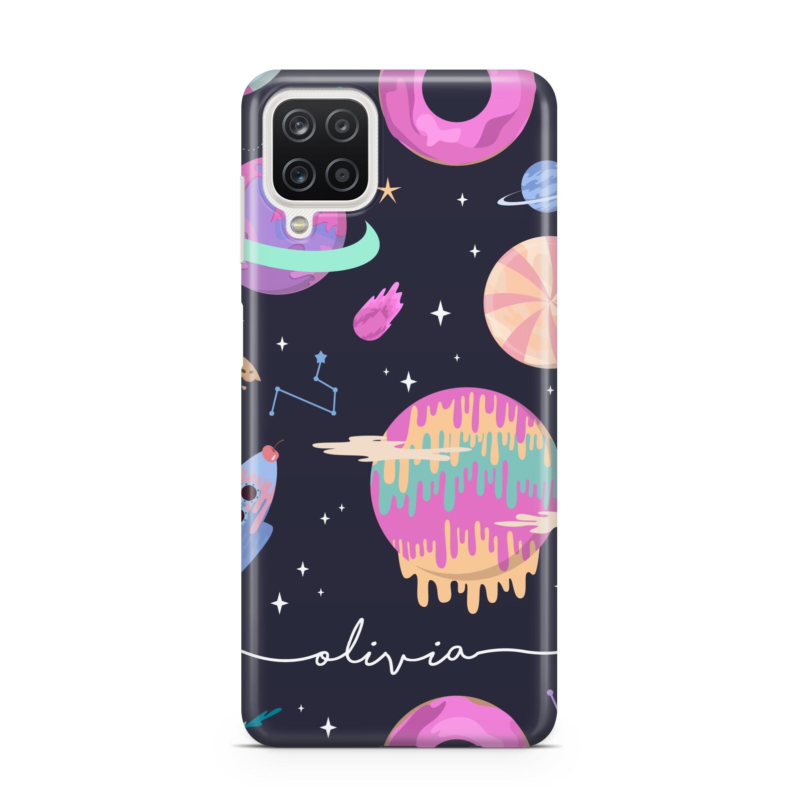 Super Sweet Galactic Custom Name Samsung A12 Case