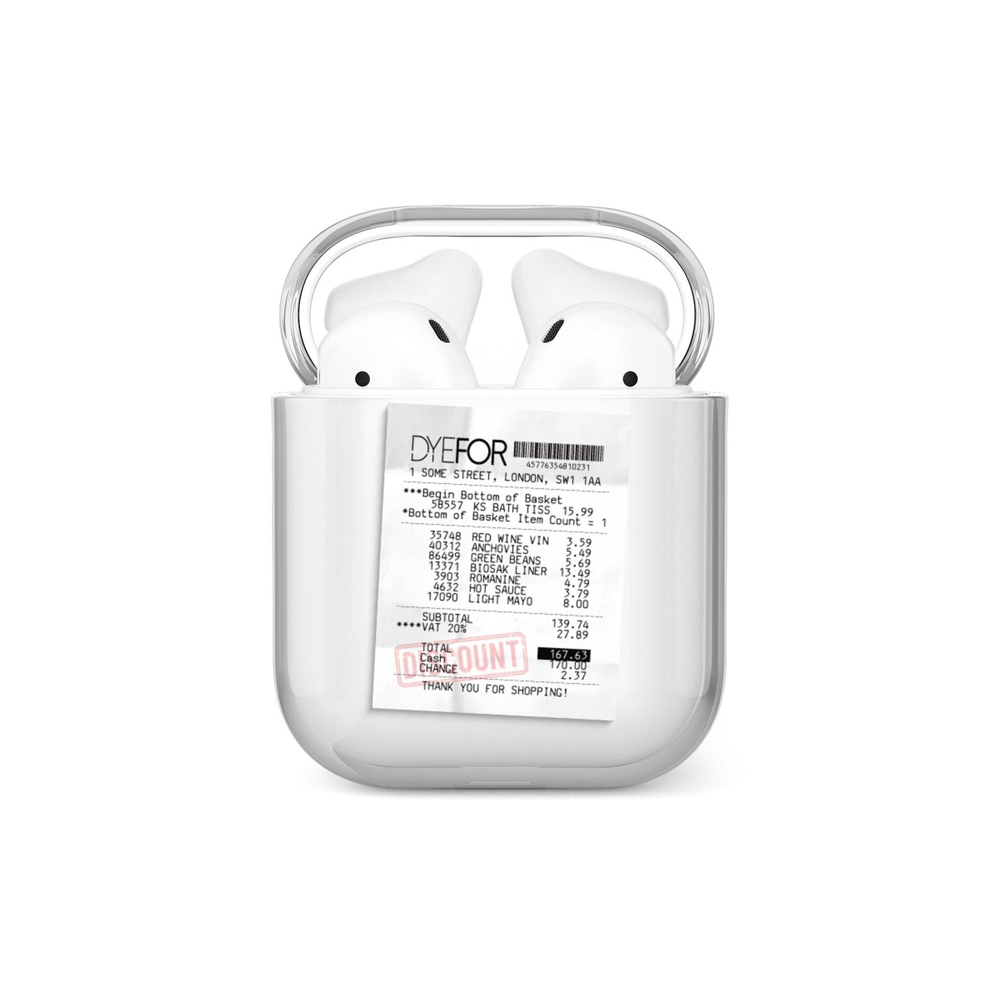 Supermarket Receipt AirPods Case