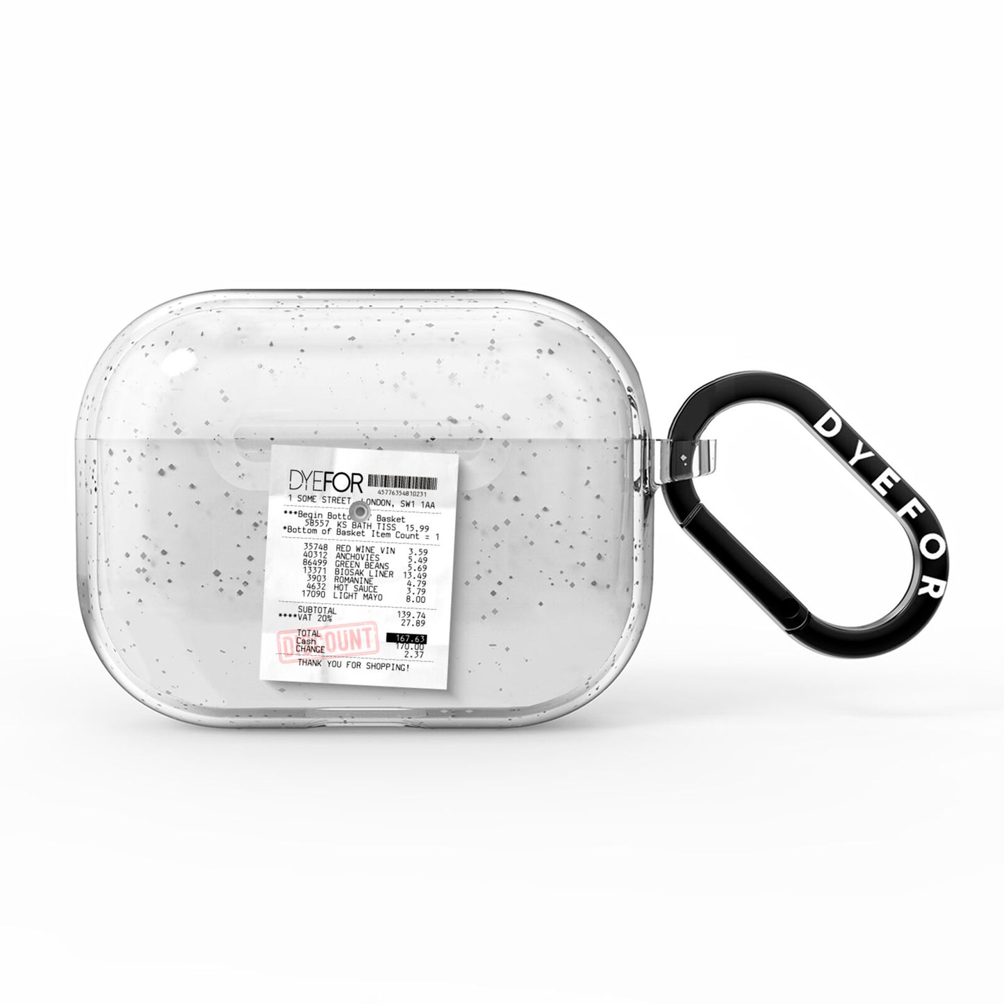 Supermarket Receipt AirPods Pro Glitter Case