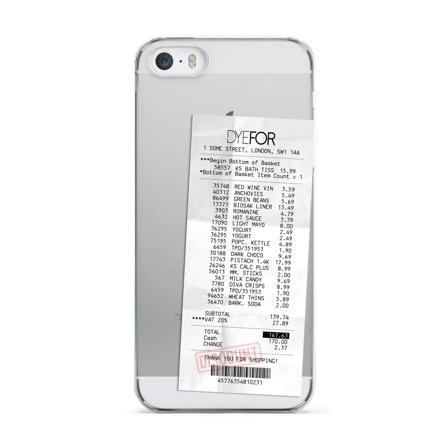 Supermarket Receipt Apple iPhone 5 Case