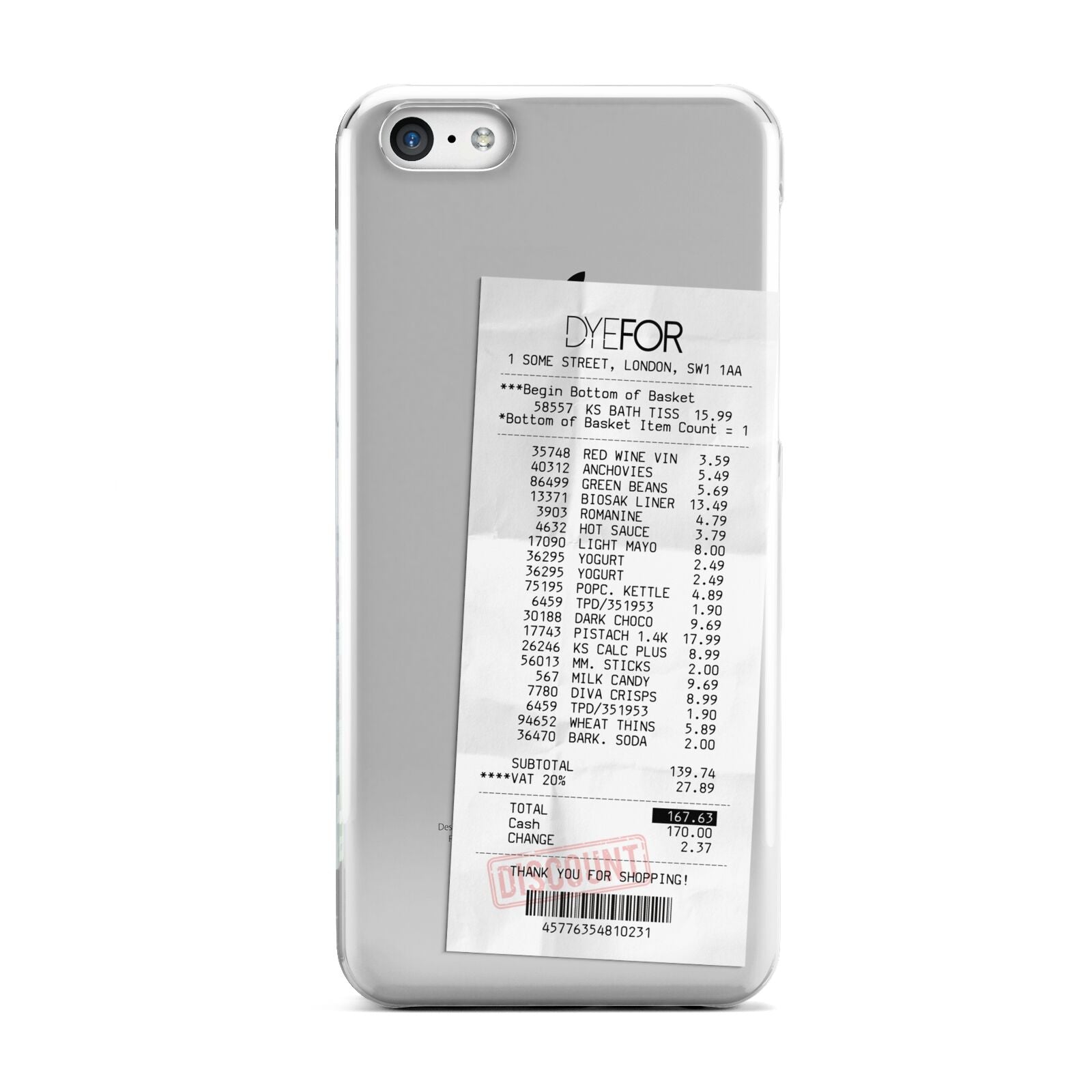 Supermarket Receipt Apple iPhone 5c Case