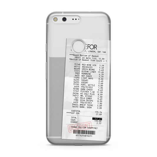 Supermarket Receipt Google Pixel Case