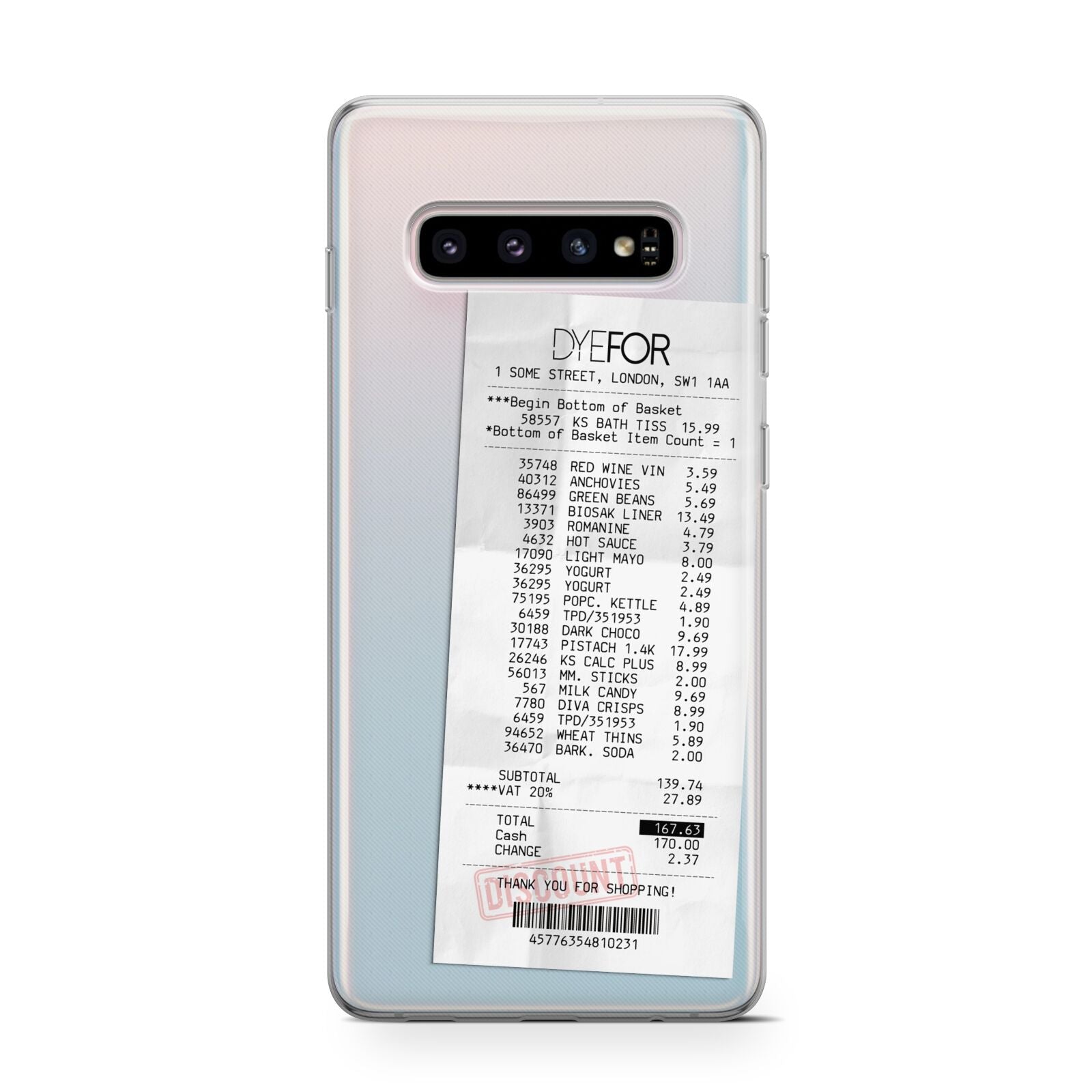 Supermarket Receipt Protective Samsung Galaxy Case