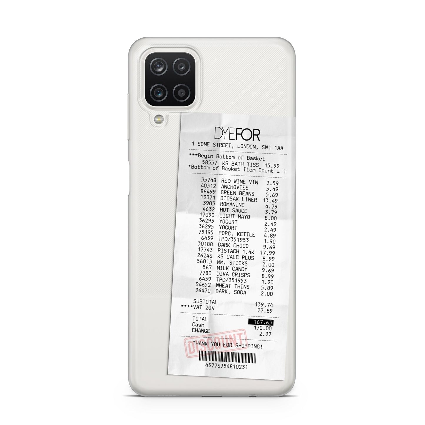 Supermarket Receipt Samsung A12 Case