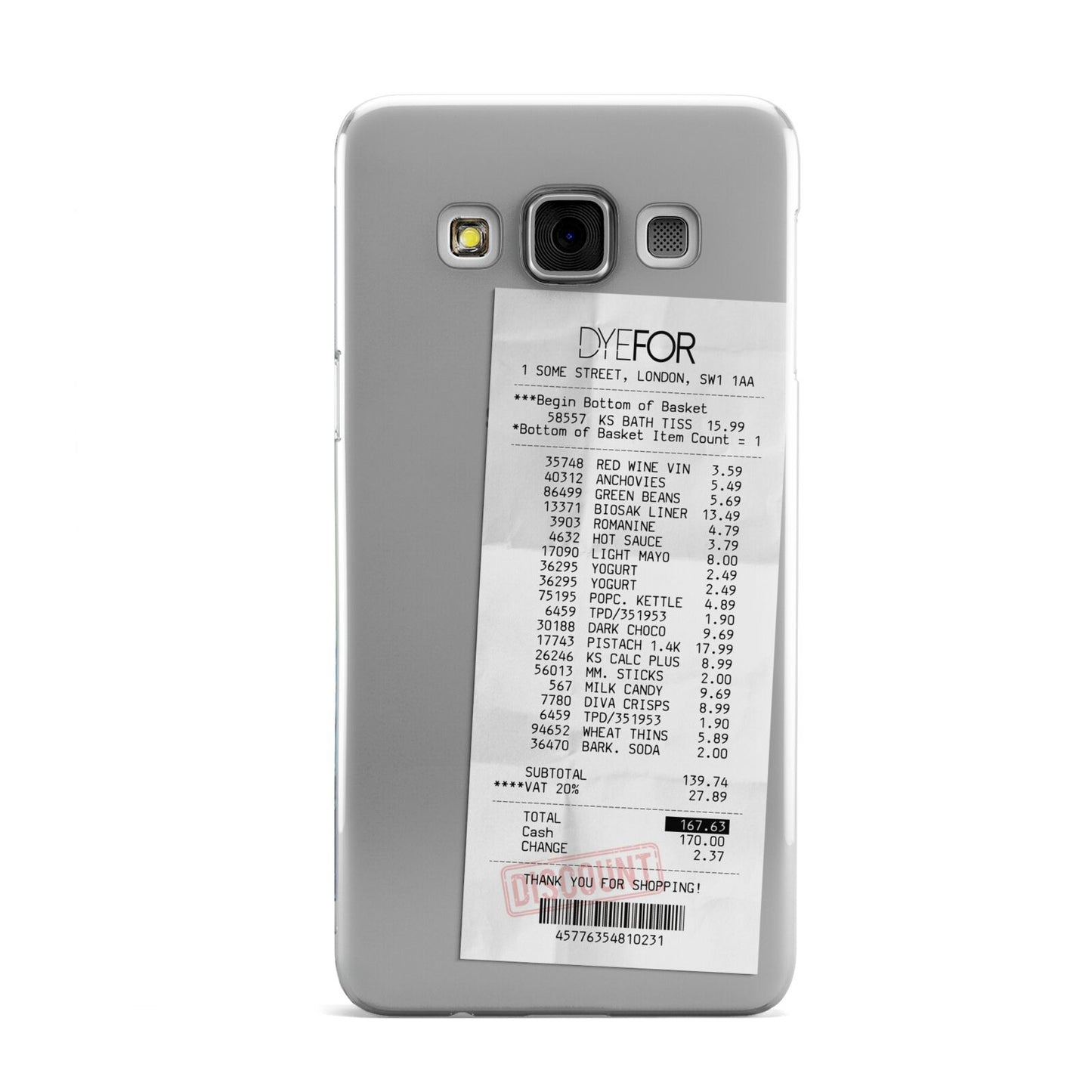 Supermarket Receipt Samsung Galaxy A3 Case