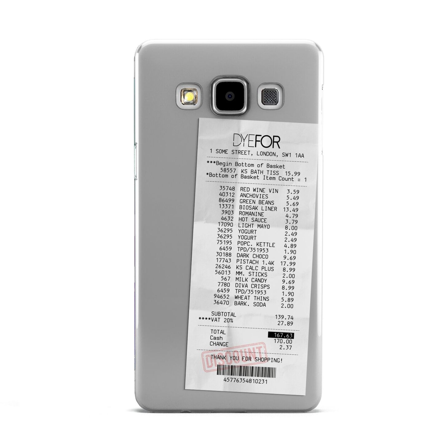 Supermarket Receipt Samsung Galaxy A5 Case