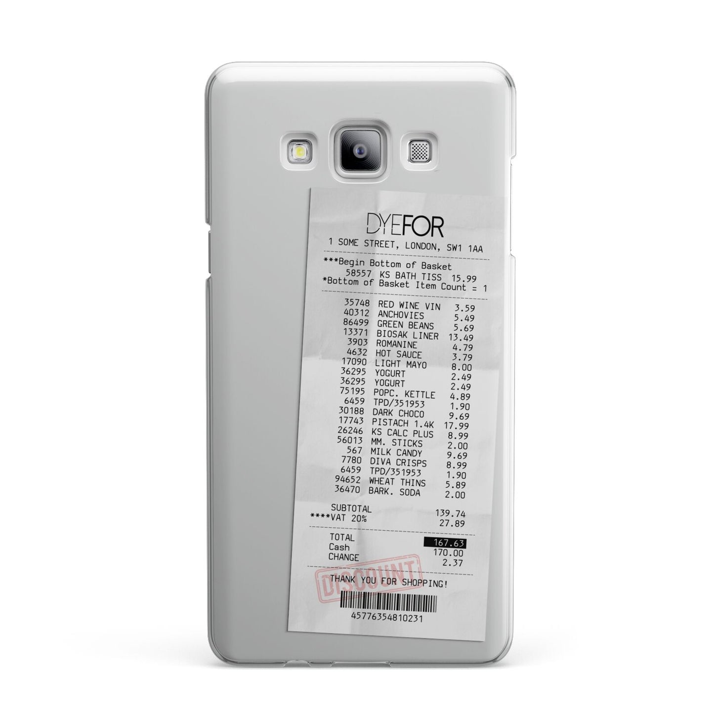 Supermarket Receipt Samsung Galaxy A7 2015 Case