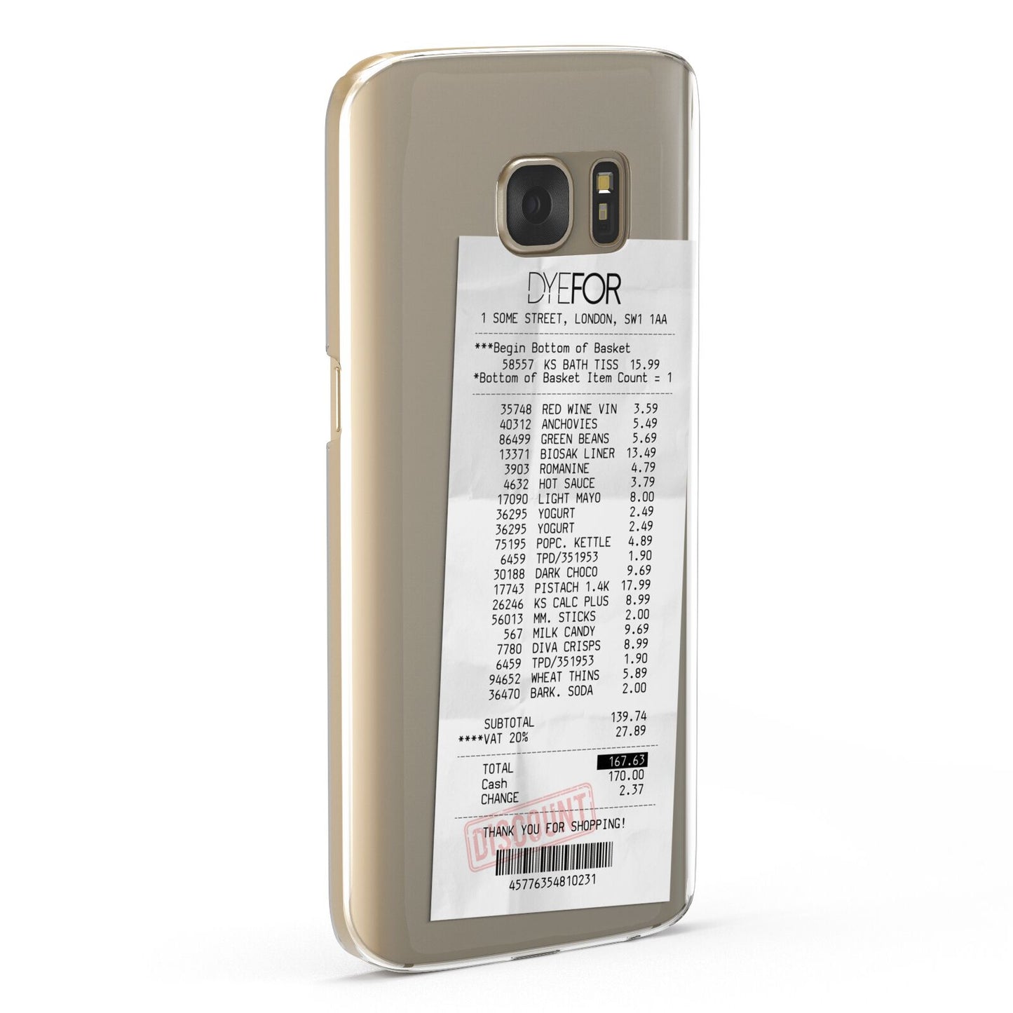 Supermarket Receipt Samsung Galaxy Case Fourty Five Degrees