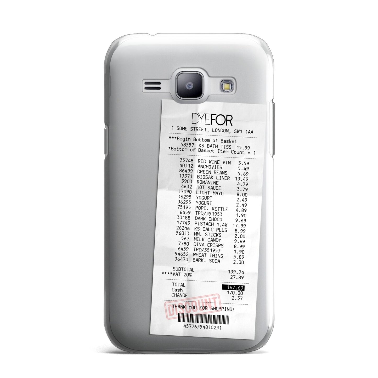 Supermarket Receipt Samsung Galaxy J1 2015 Case