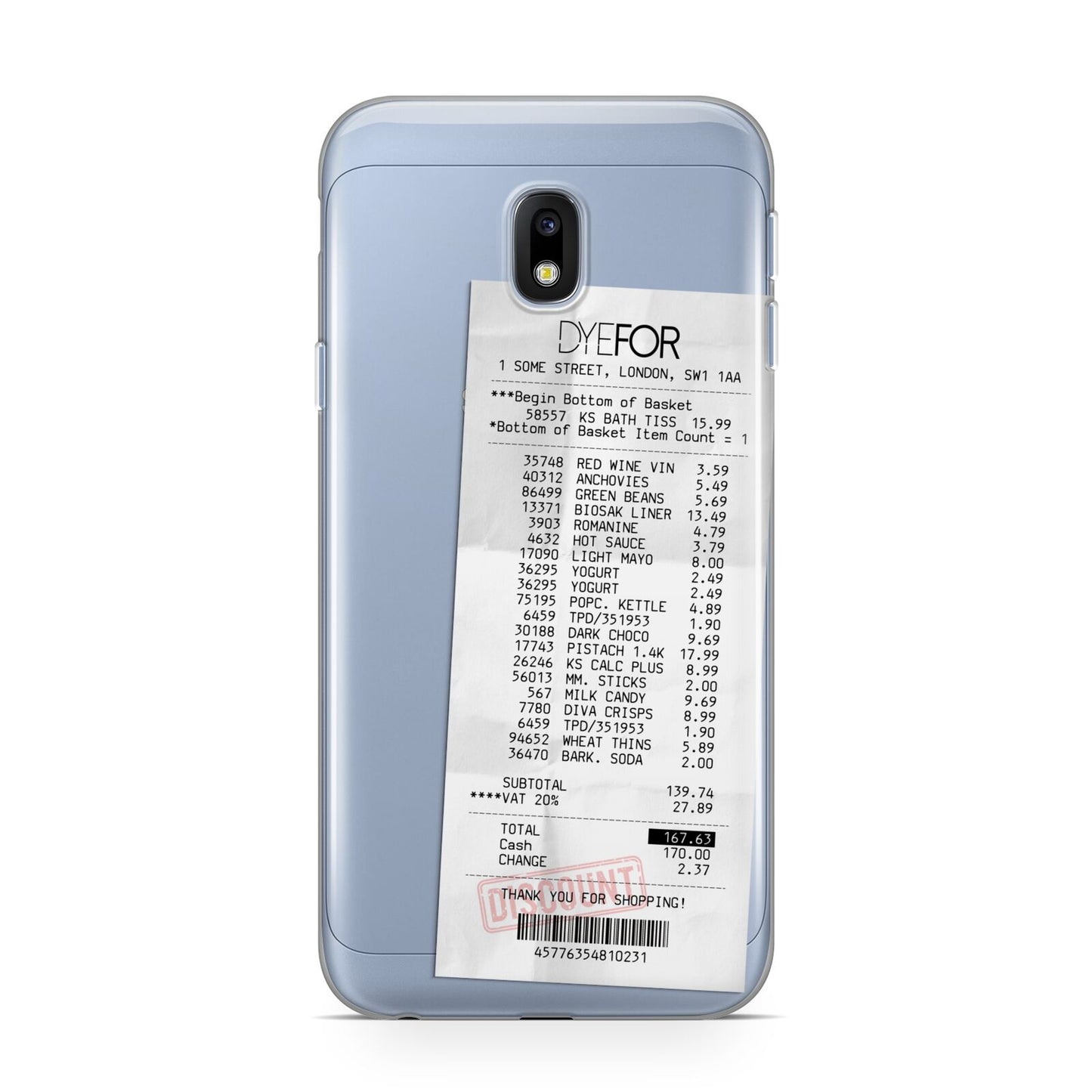 Supermarket Receipt Samsung Galaxy J3 2017 Case