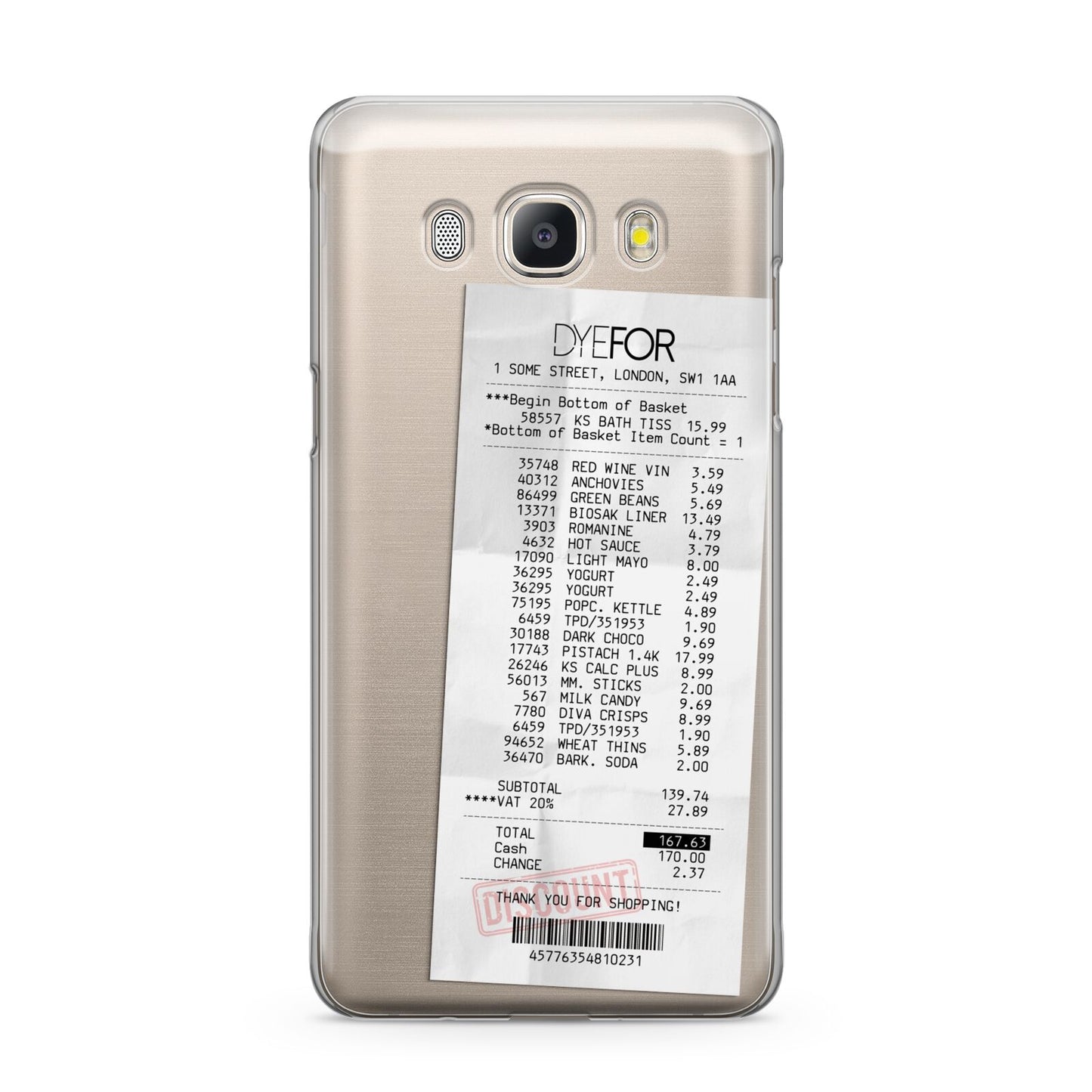 Supermarket Receipt Samsung Galaxy J5 2016 Case