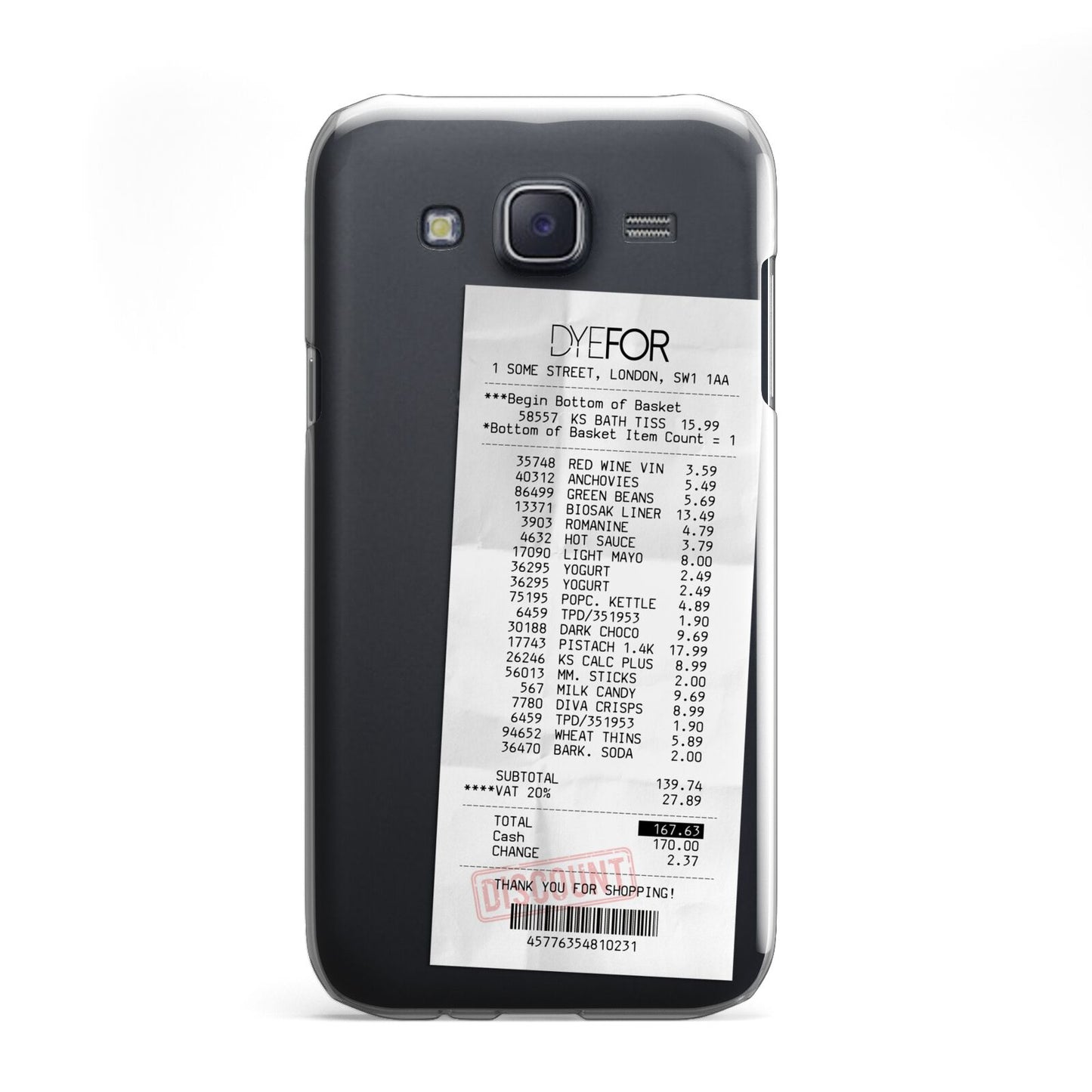 Supermarket Receipt Samsung Galaxy J5 Case