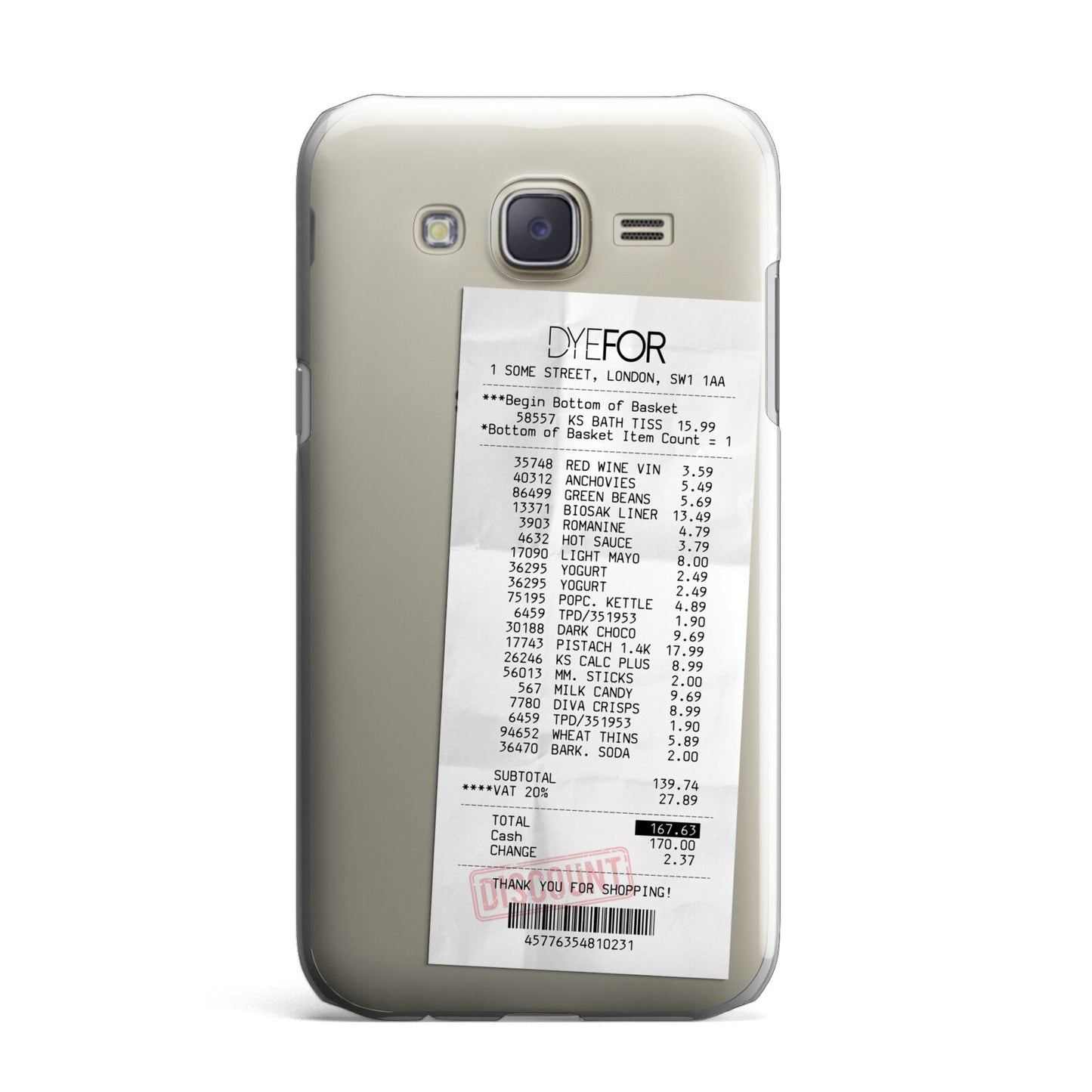 Supermarket Receipt Samsung Galaxy J7 Case