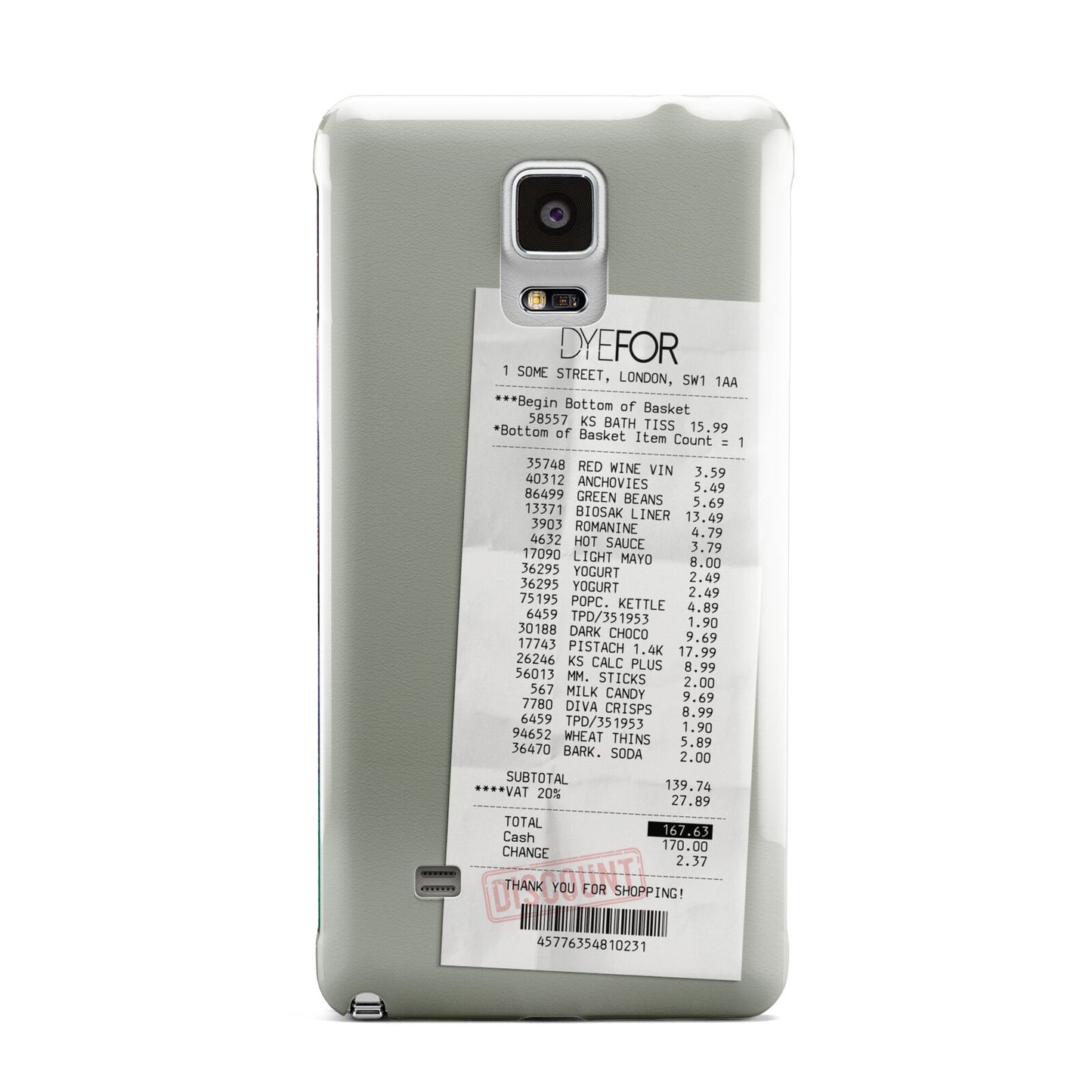 Supermarket Receipt Samsung Galaxy Note 4 Case