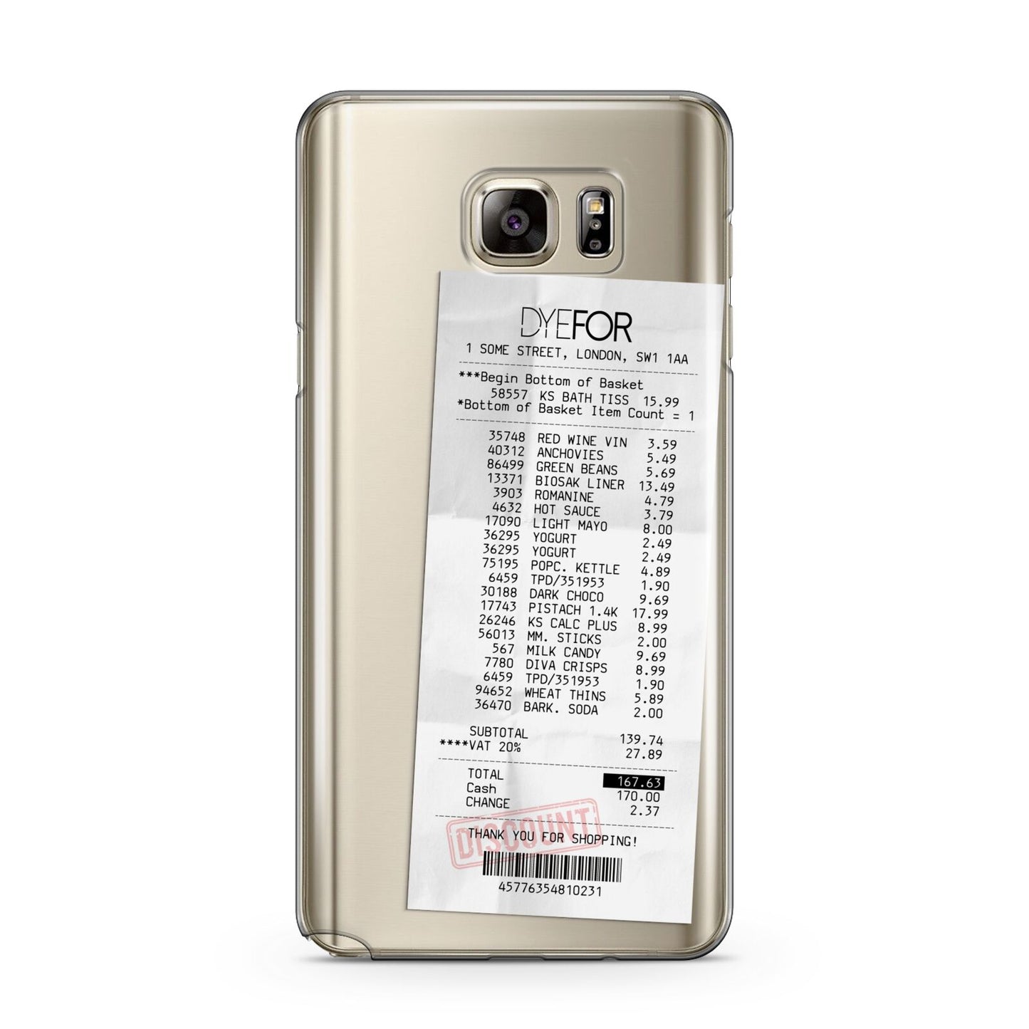 Supermarket Receipt Samsung Galaxy Note 5 Case