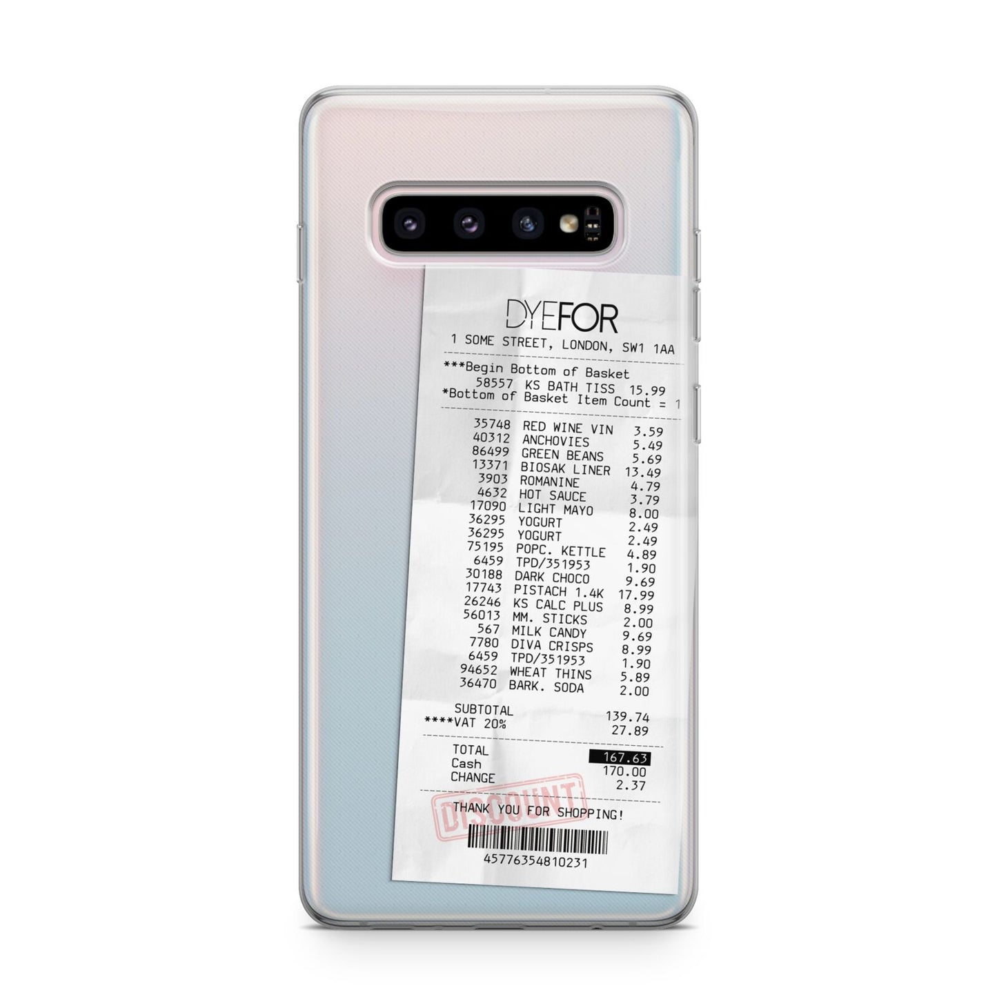 Supermarket Receipt Samsung Galaxy S10 Plus Case