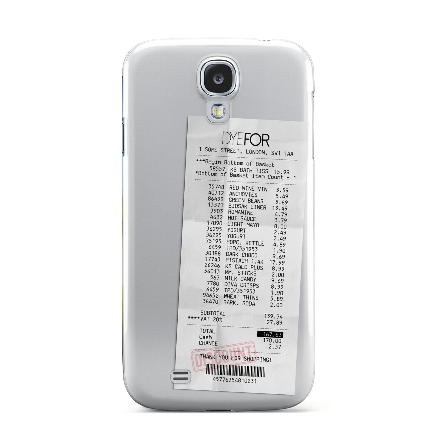 Supermarket Receipt Samsung Galaxy S4 Case