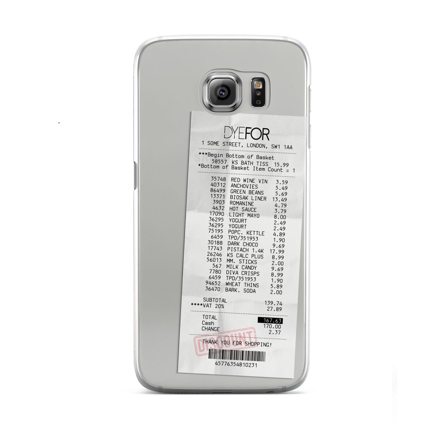 Supermarket Receipt Samsung Galaxy S6 Case