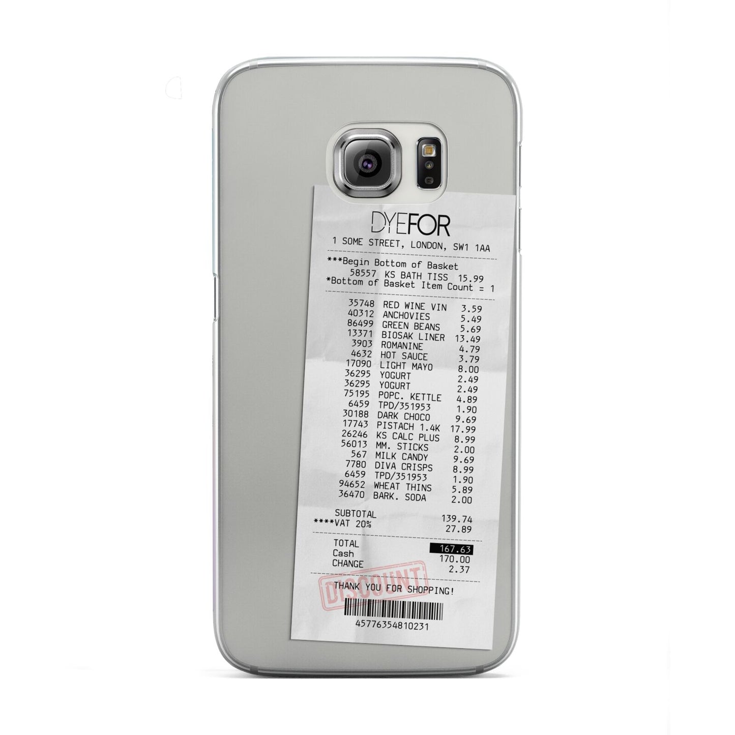 Supermarket Receipt Samsung Galaxy S6 Edge Case