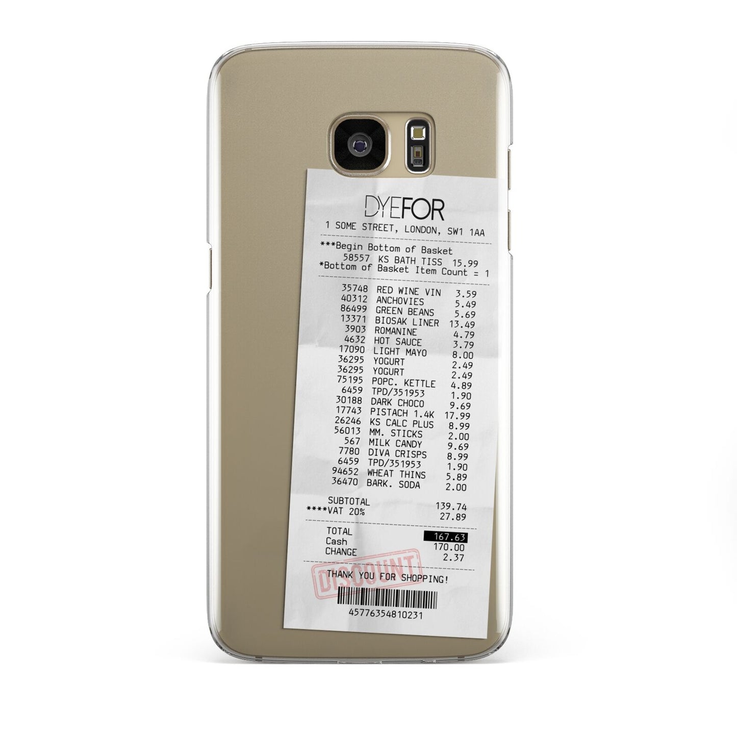 Supermarket Receipt Samsung Galaxy S7 Edge Case