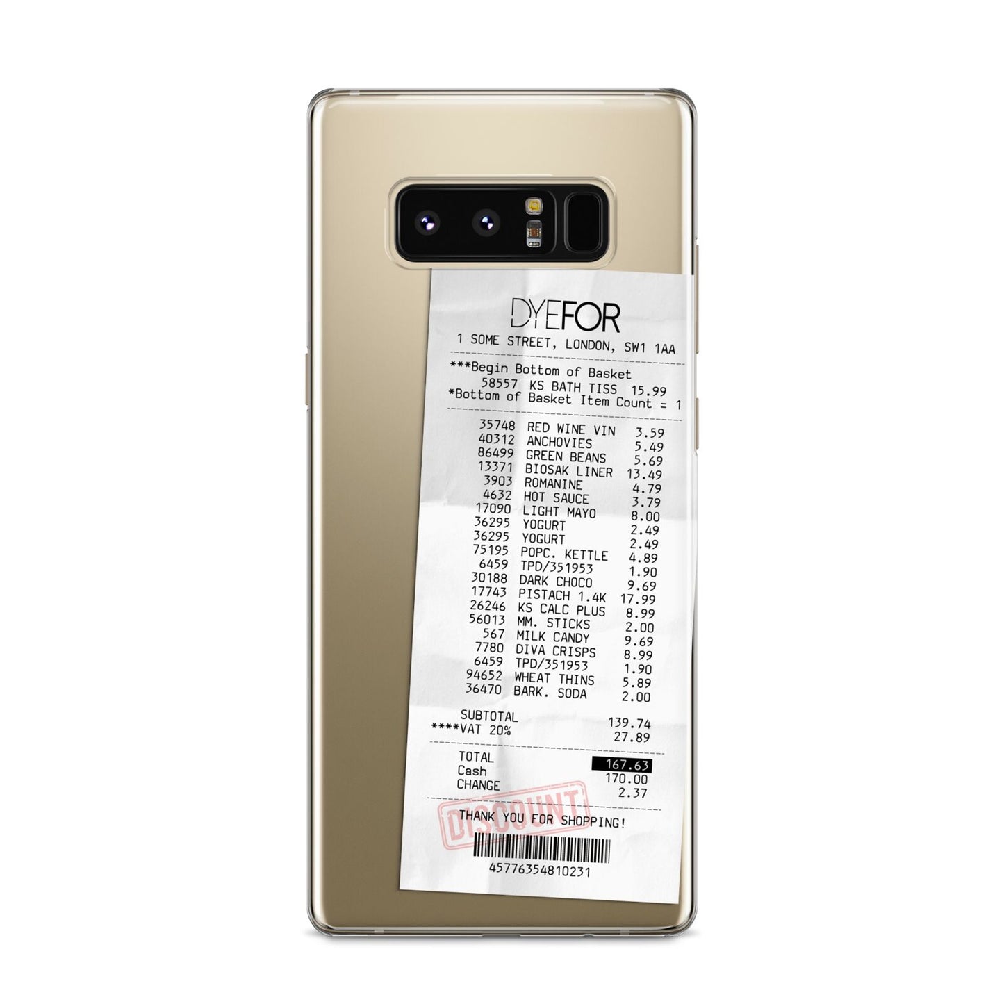 Supermarket Receipt Samsung Galaxy S8 Case