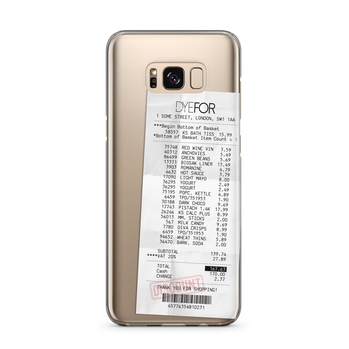 Supermarket Receipt Samsung Galaxy S8 Plus Case