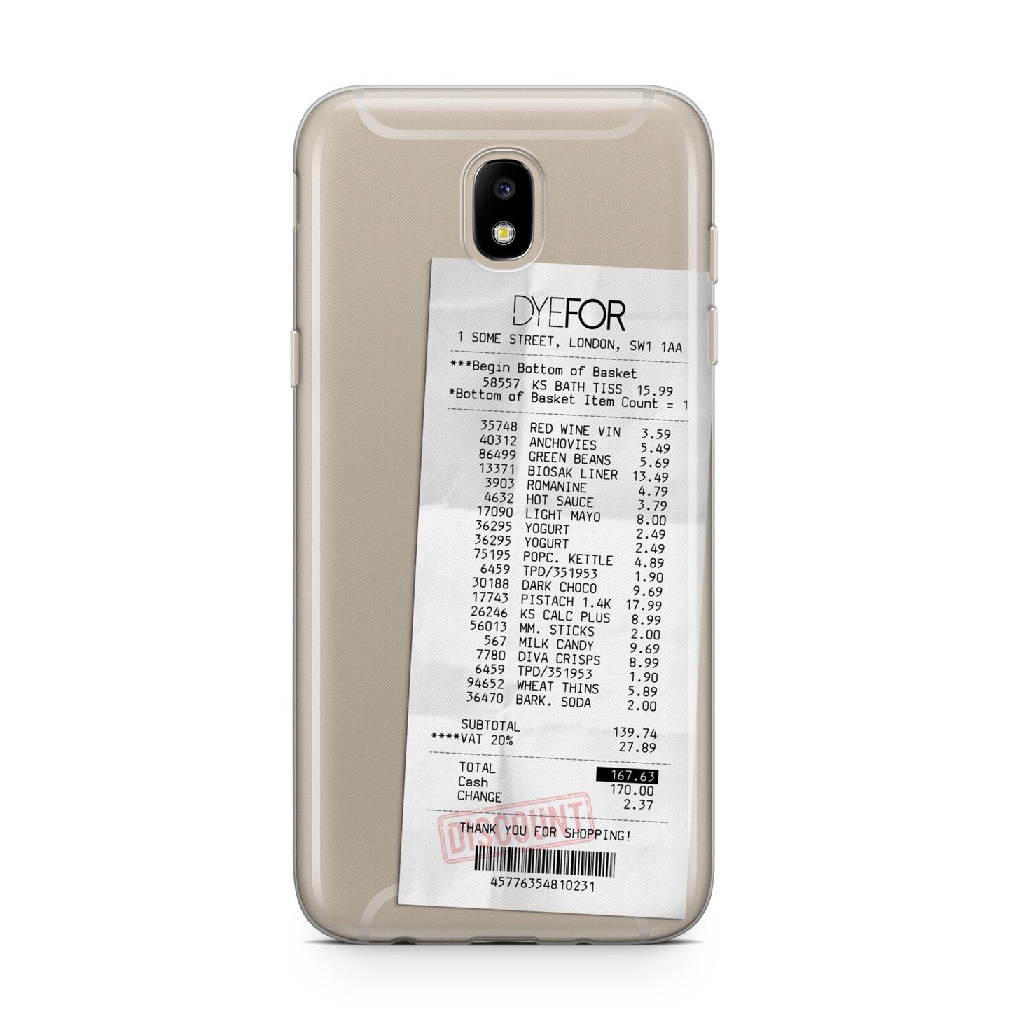 Supermarket Receipt Samsung J5 2017 Case