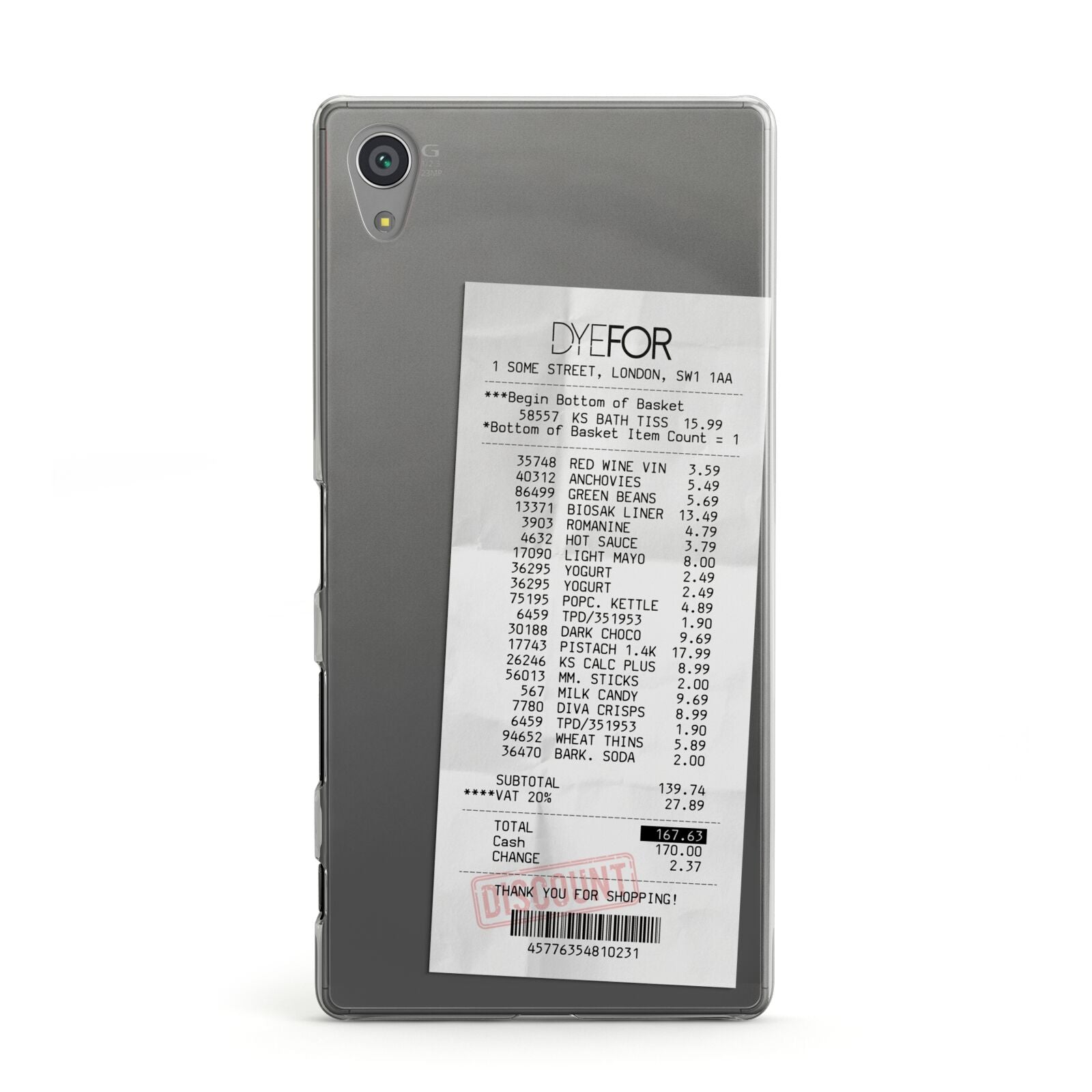 Supermarket Receipt Sony Xperia Case