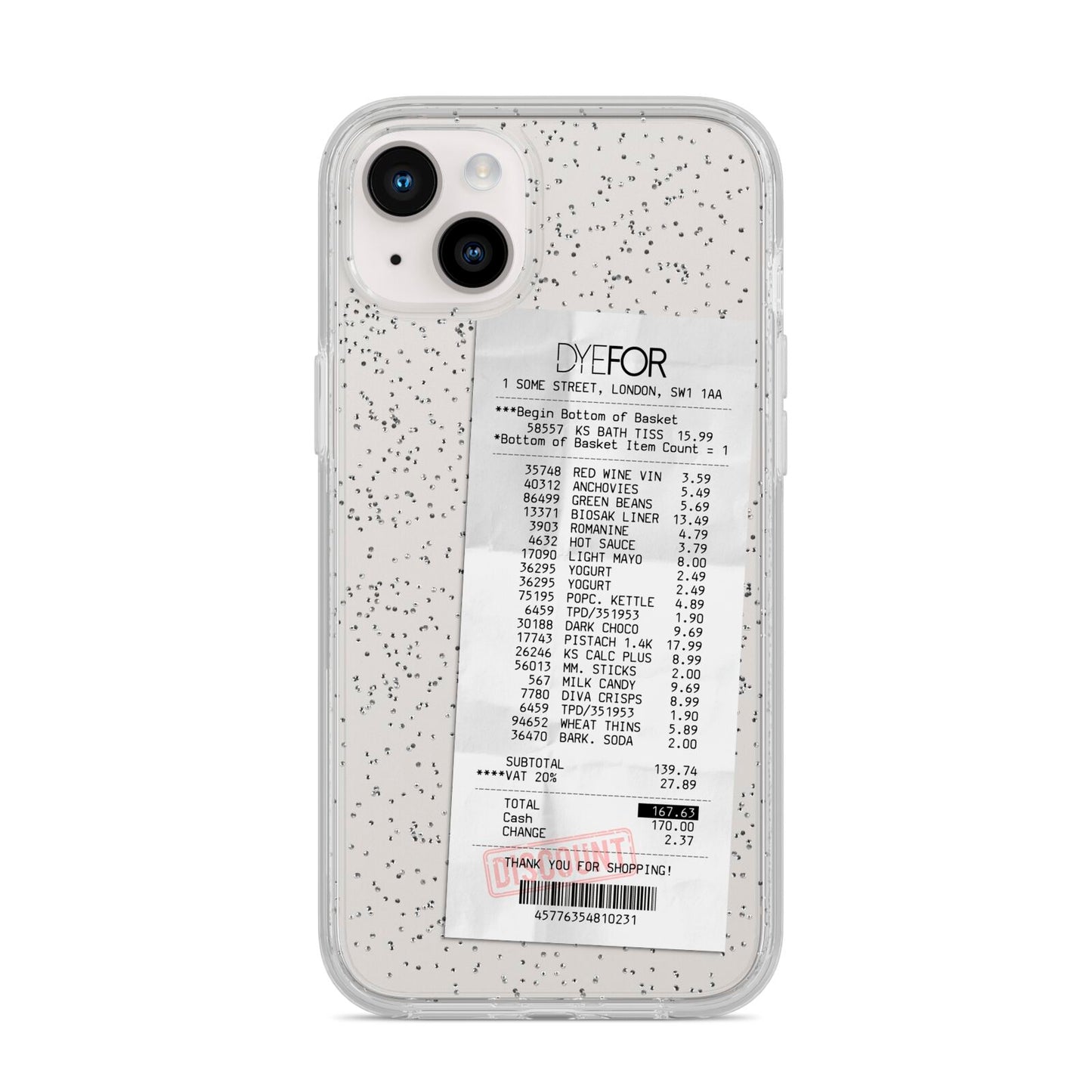 Supermarket Receipt iPhone 14 Plus Glitter Tough Case Starlight