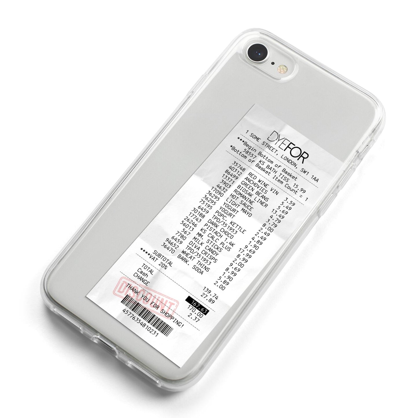 Supermarket Receipt iPhone 8 Bumper Case on Silver iPhone Alternative Image