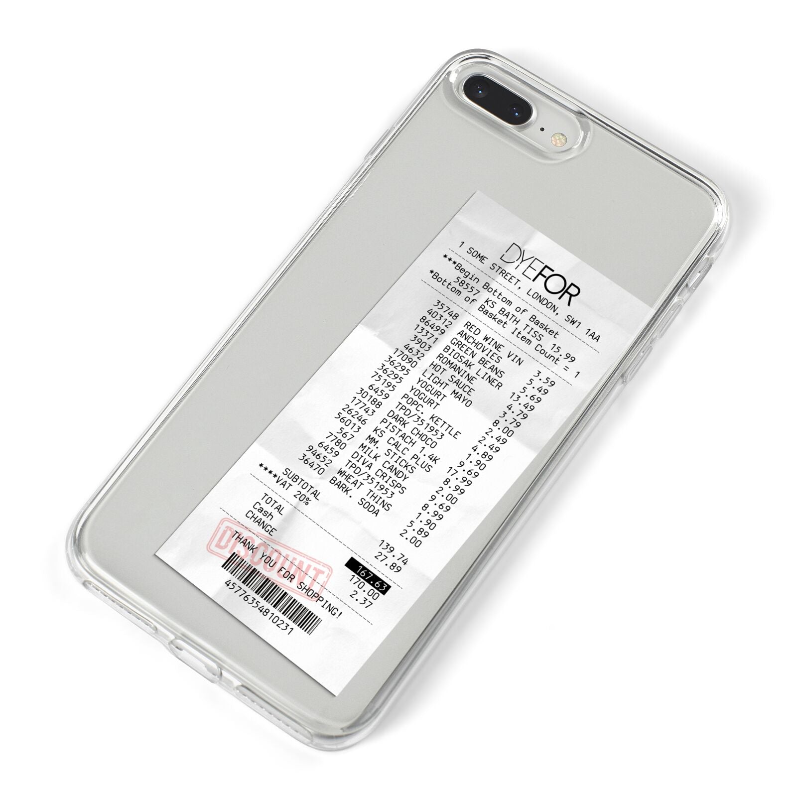 Supermarket Receipt iPhone 8 Plus Bumper Case on Silver iPhone Alternative Image