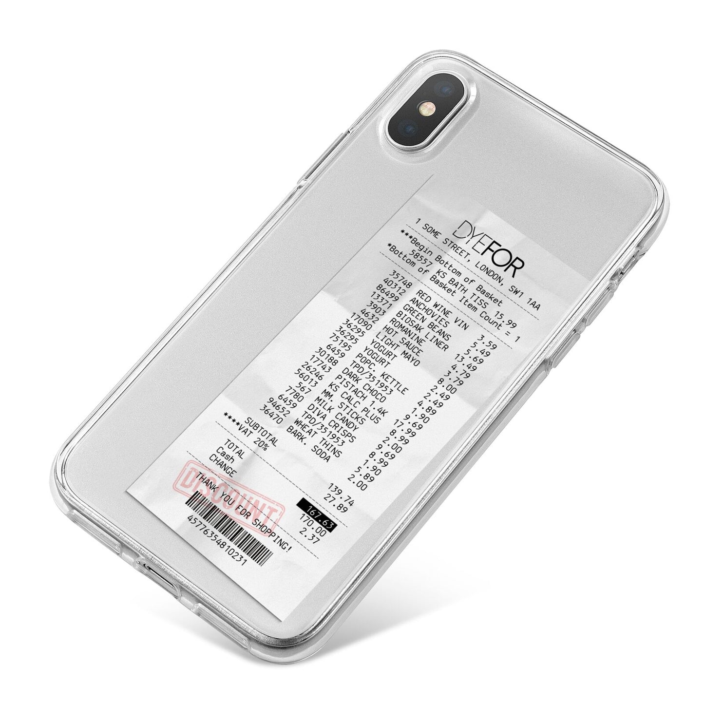 Supermarket Receipt iPhone X Bumper Case on Silver iPhone